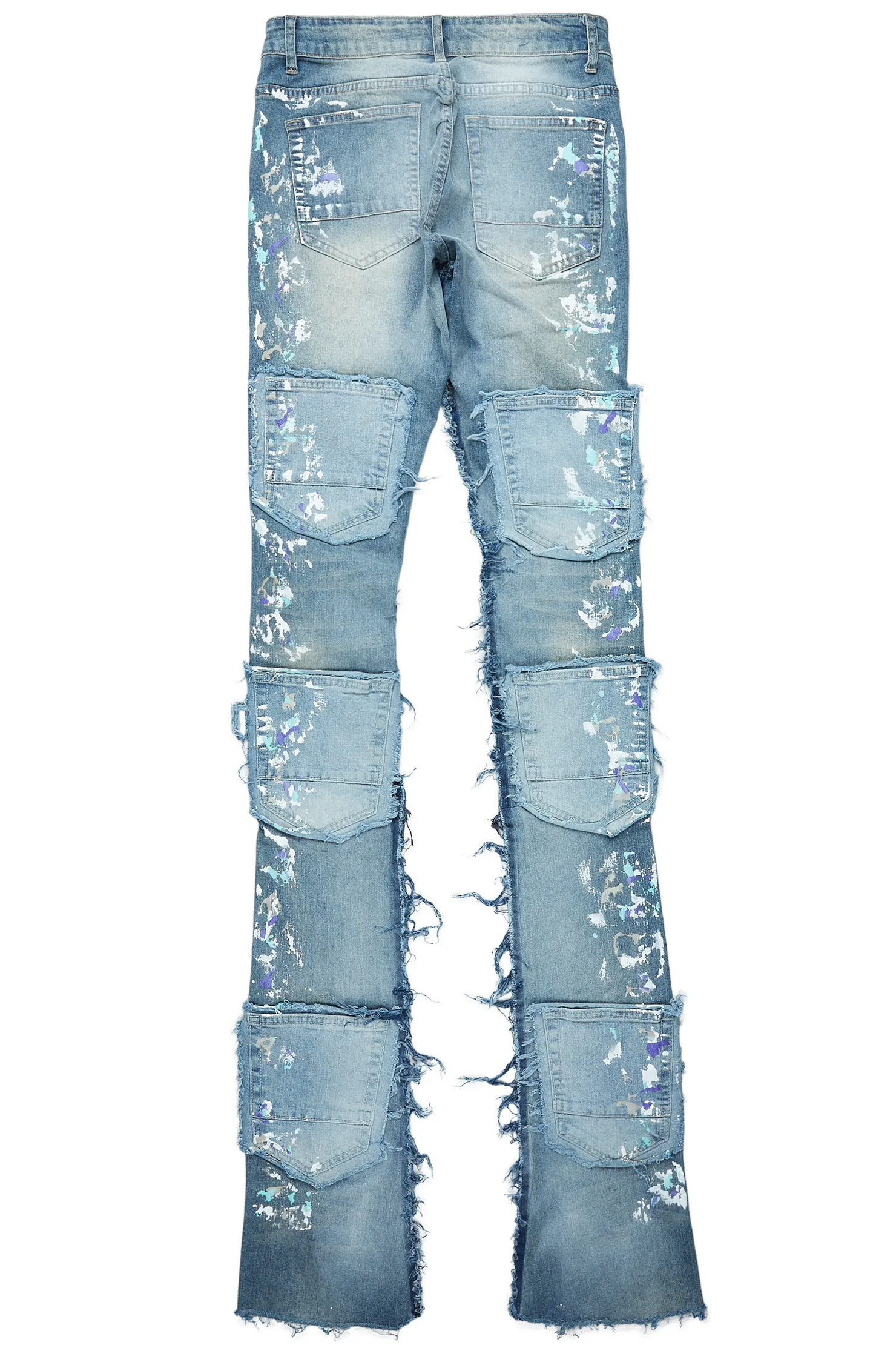 Taran Vintage Blue Super Stacked Flare Jean