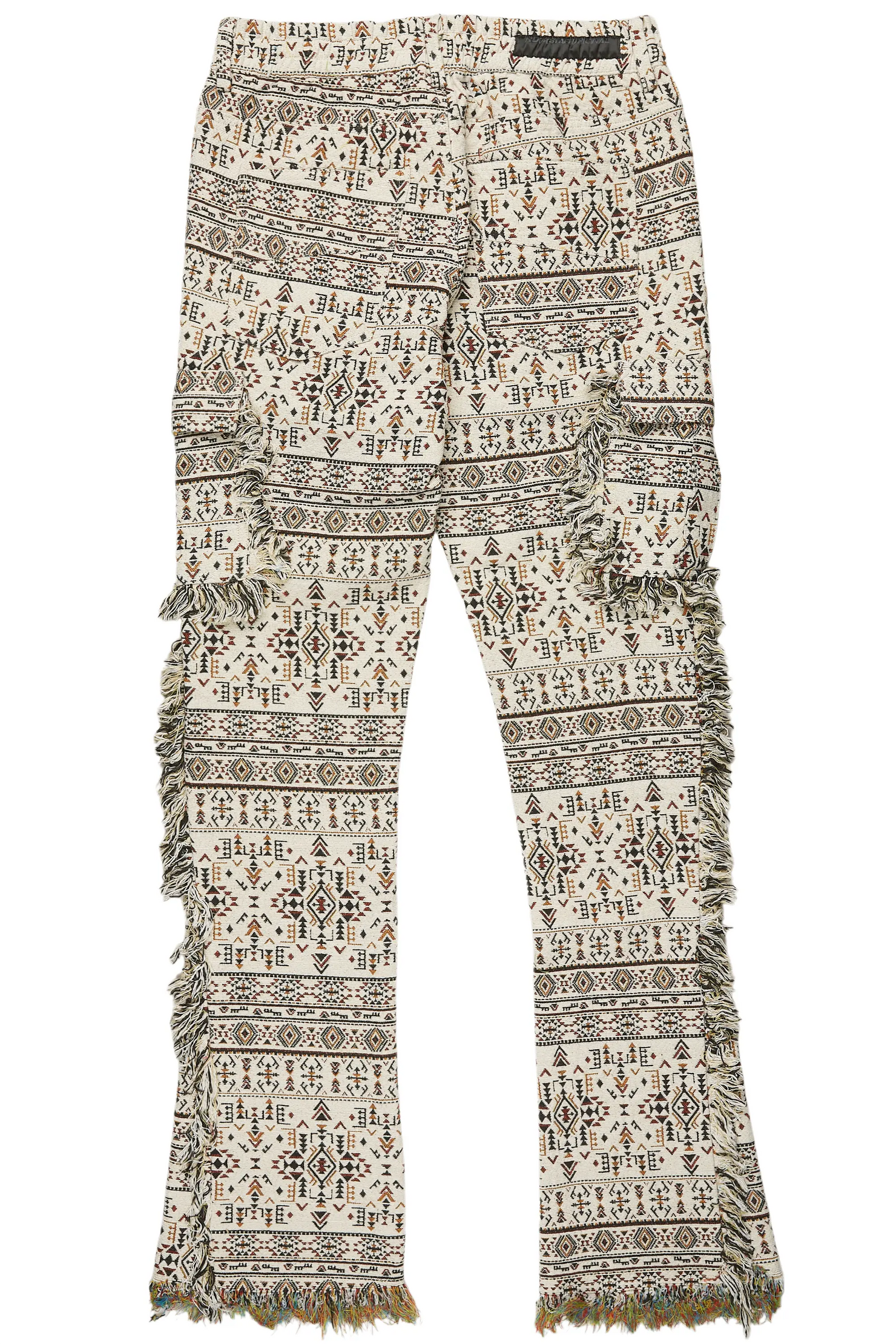 Ayaki Beige Slim Tapestry Flare Jean