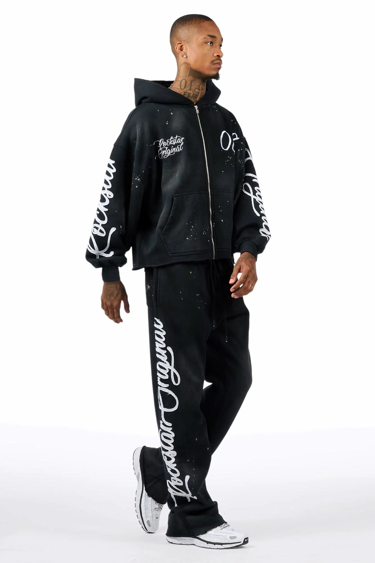 Hanif Vintage Black Hoodie/Straight Pant Track Set
