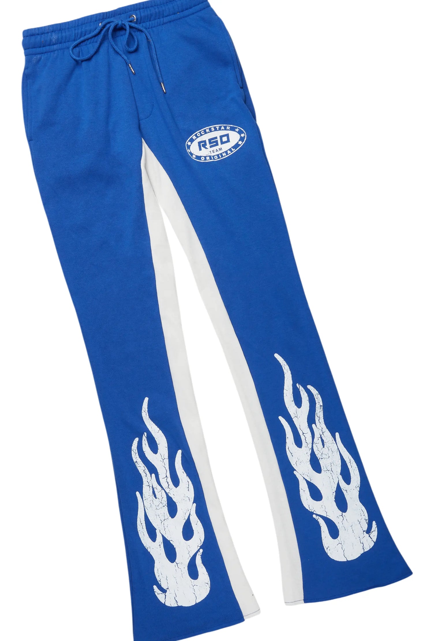 Amos White/Royal Double Layer T-Shirt/Stacked Baggy Pant Set