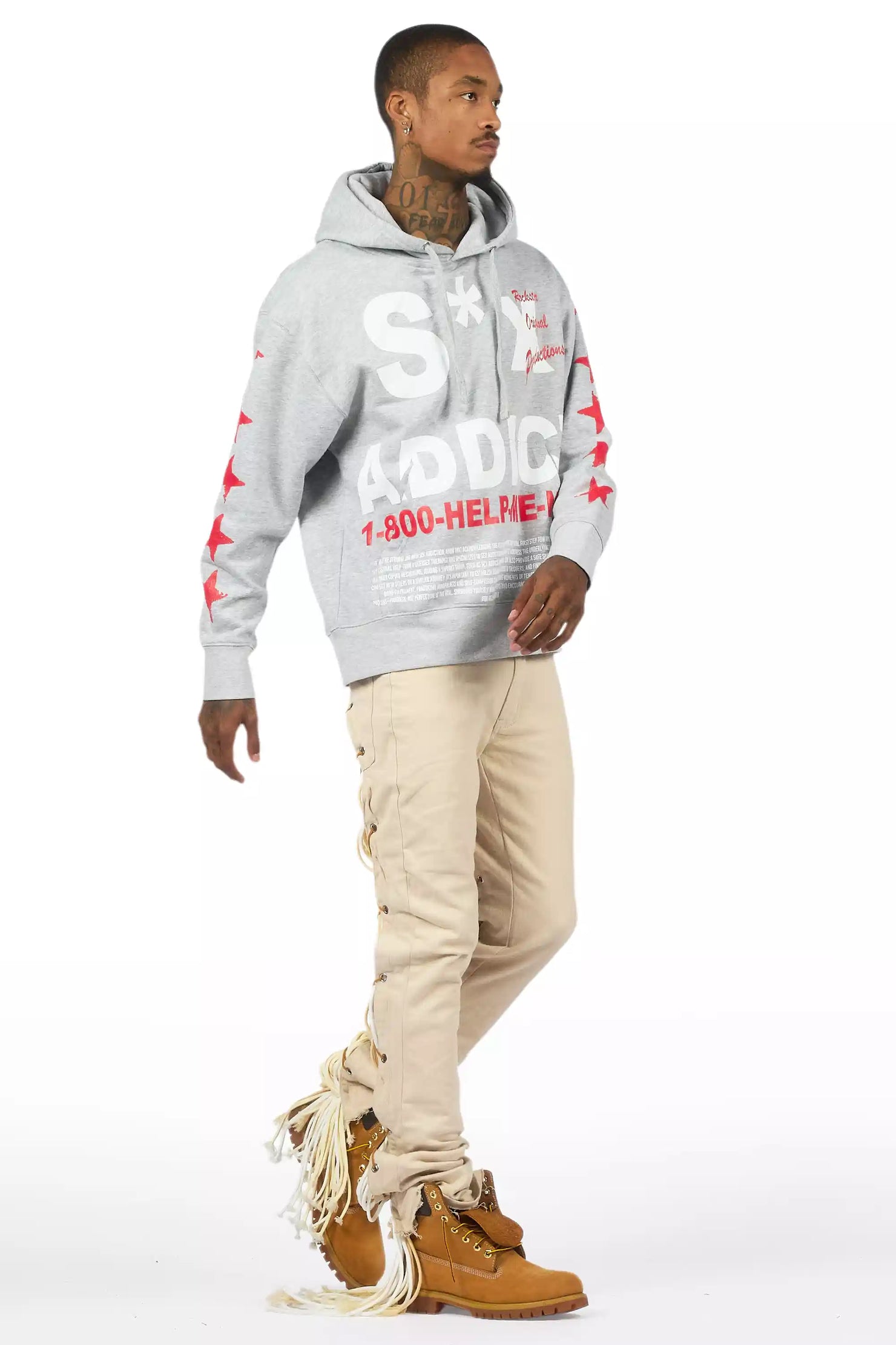 Otto Beige Stacked Flare Jean