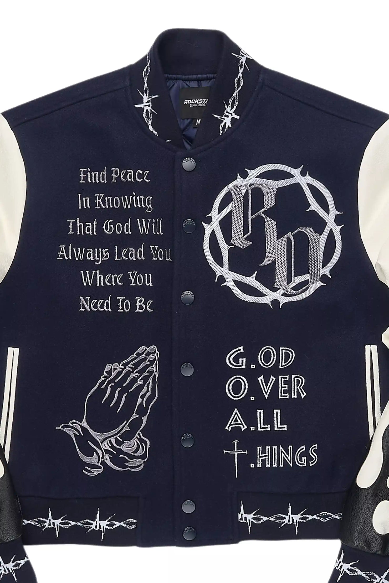 Yalanda Navy Oversized Varsity Jacket