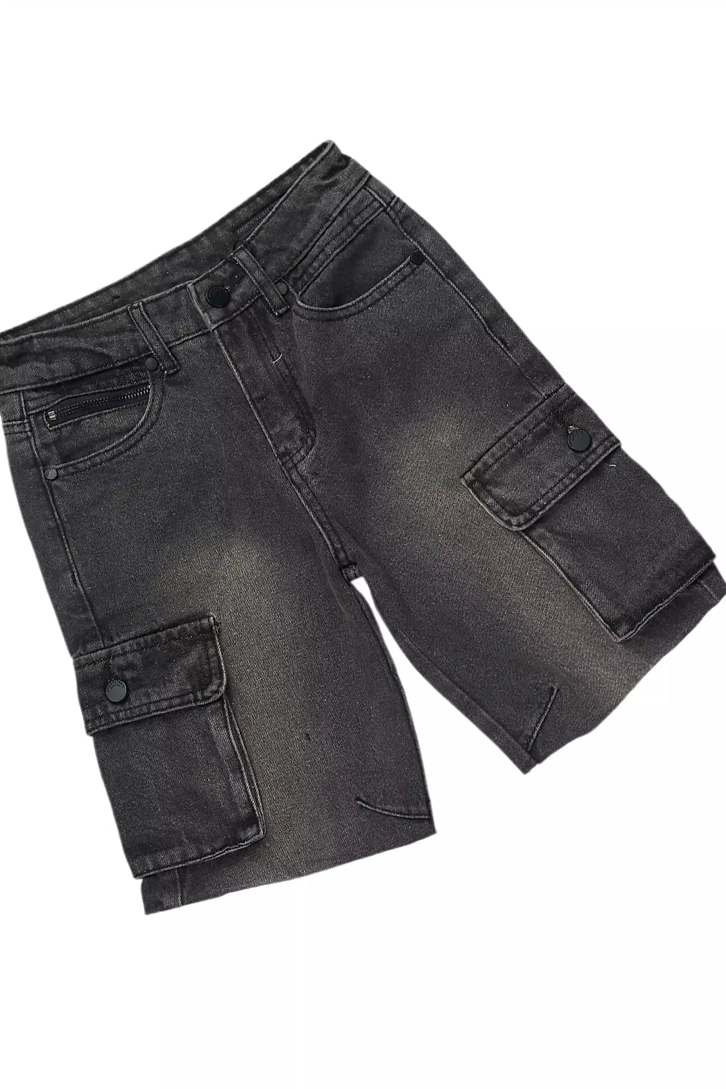 Boys Roeland Black T-Shirt/Denim Short Set