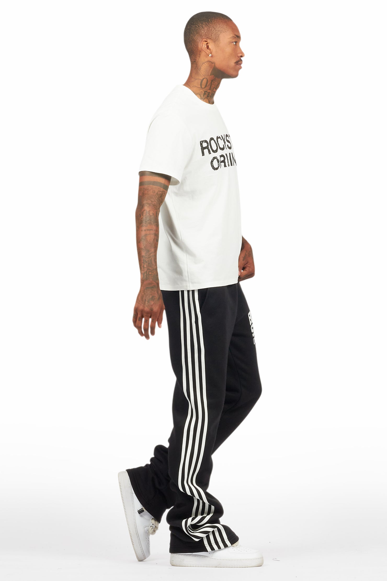 Gerrit Black Fleece Stacked Baggy Track Pant