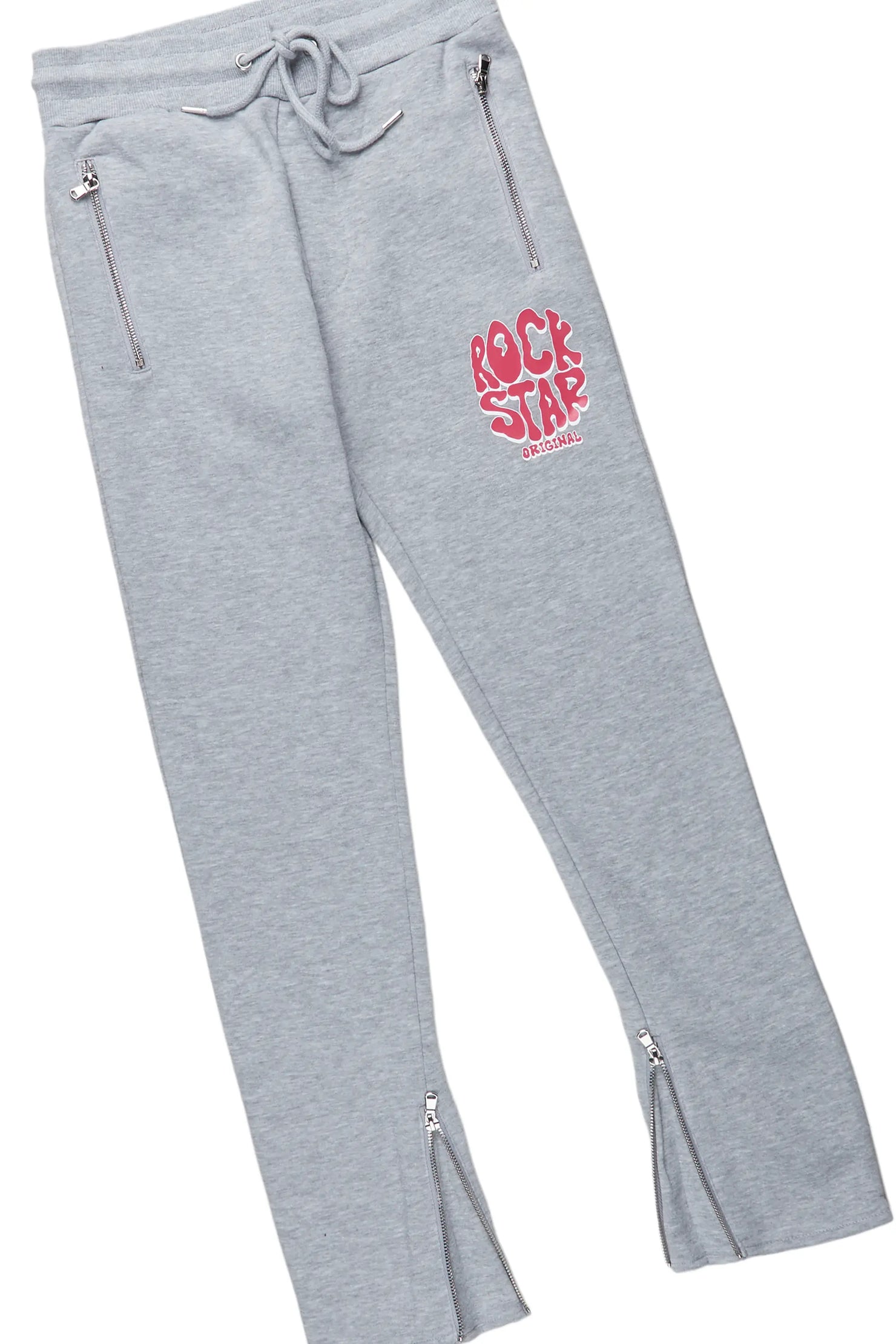 Warblen Grey/Pink Slim Fit Track Set