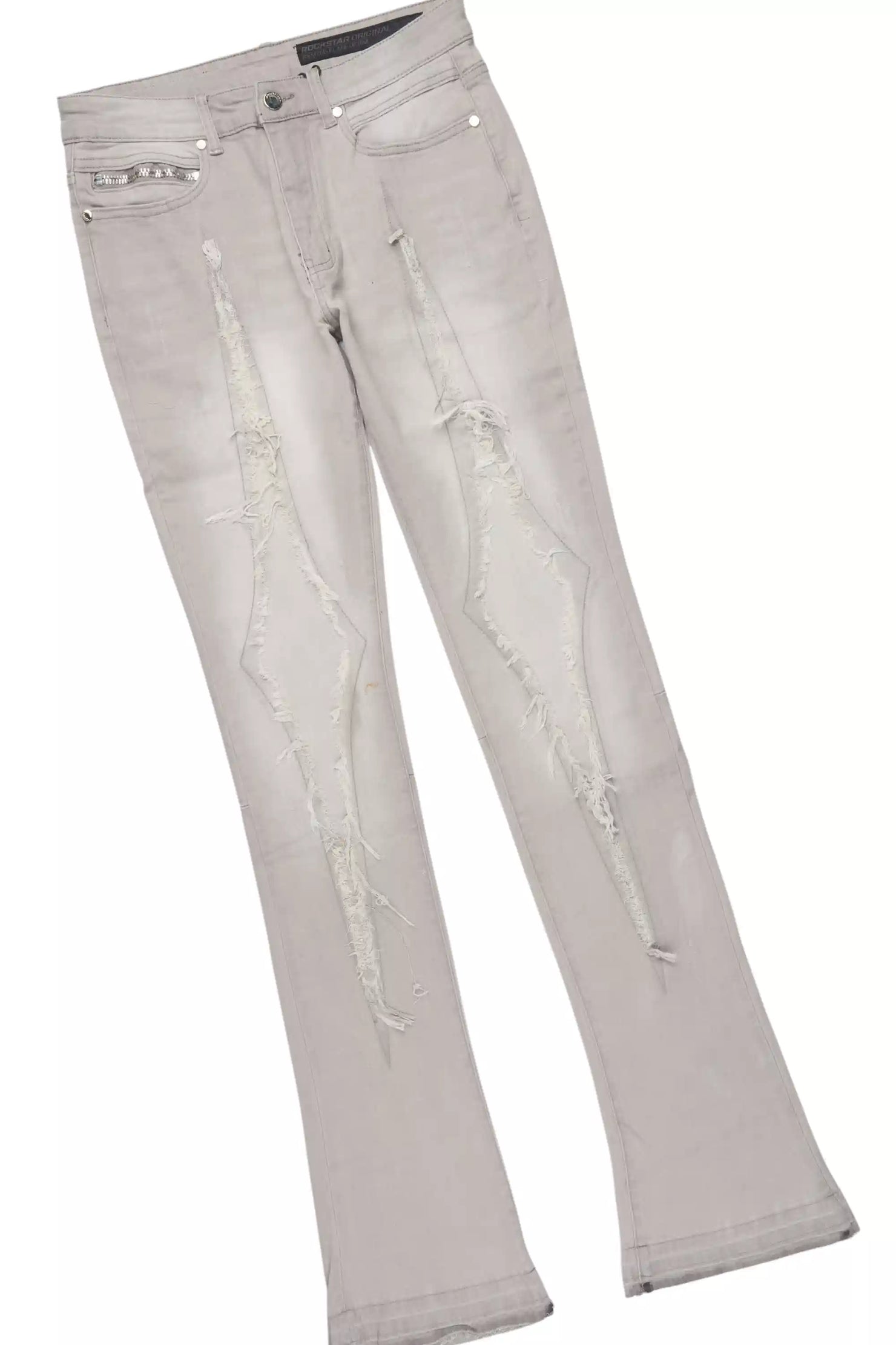 Fields Black Oversized Graphic T-Shirt/Painted Stacked Flare Jean