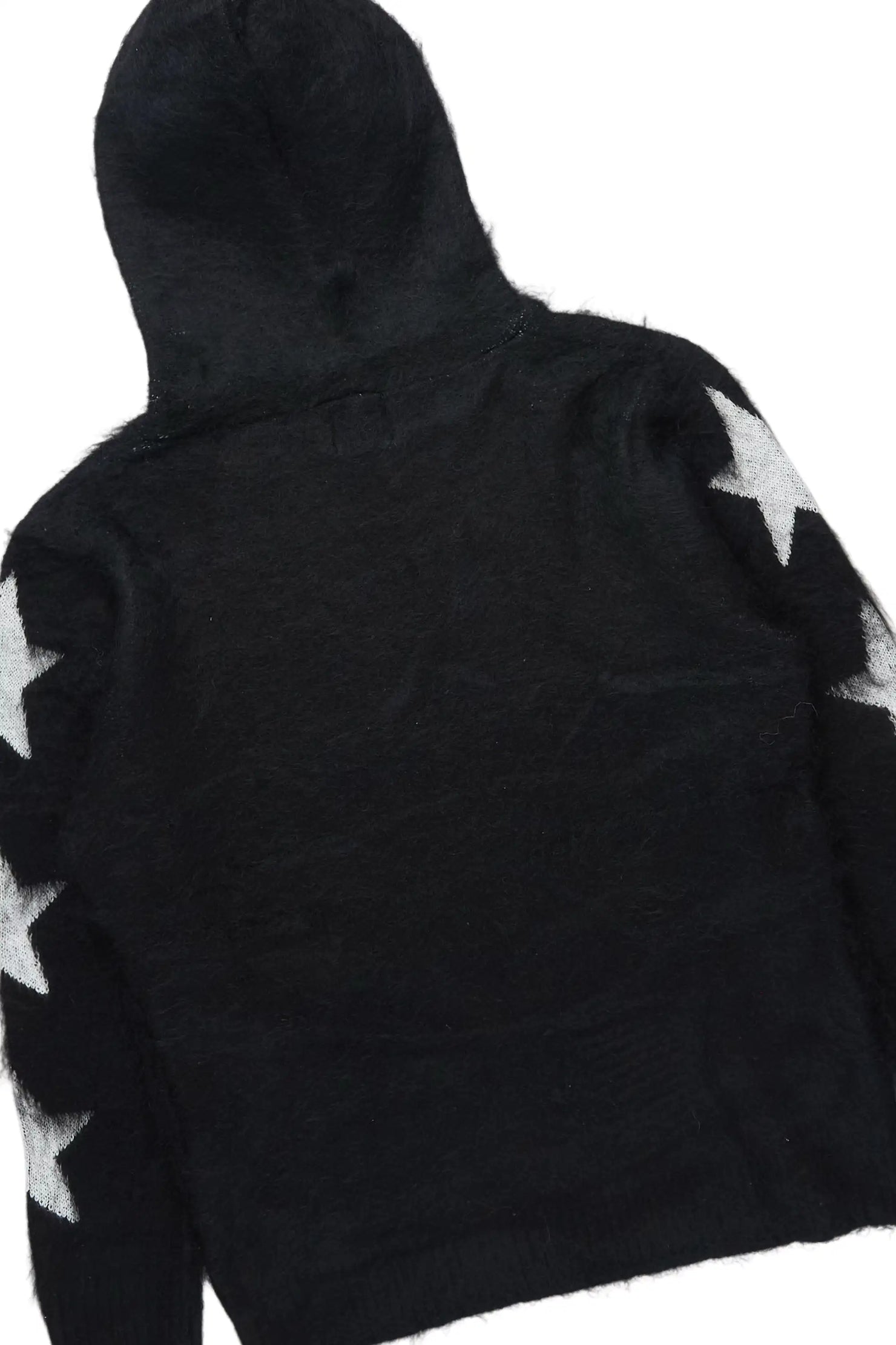 Allstar Black Hoodie Stacked Flare Knitted Mohair Track Set