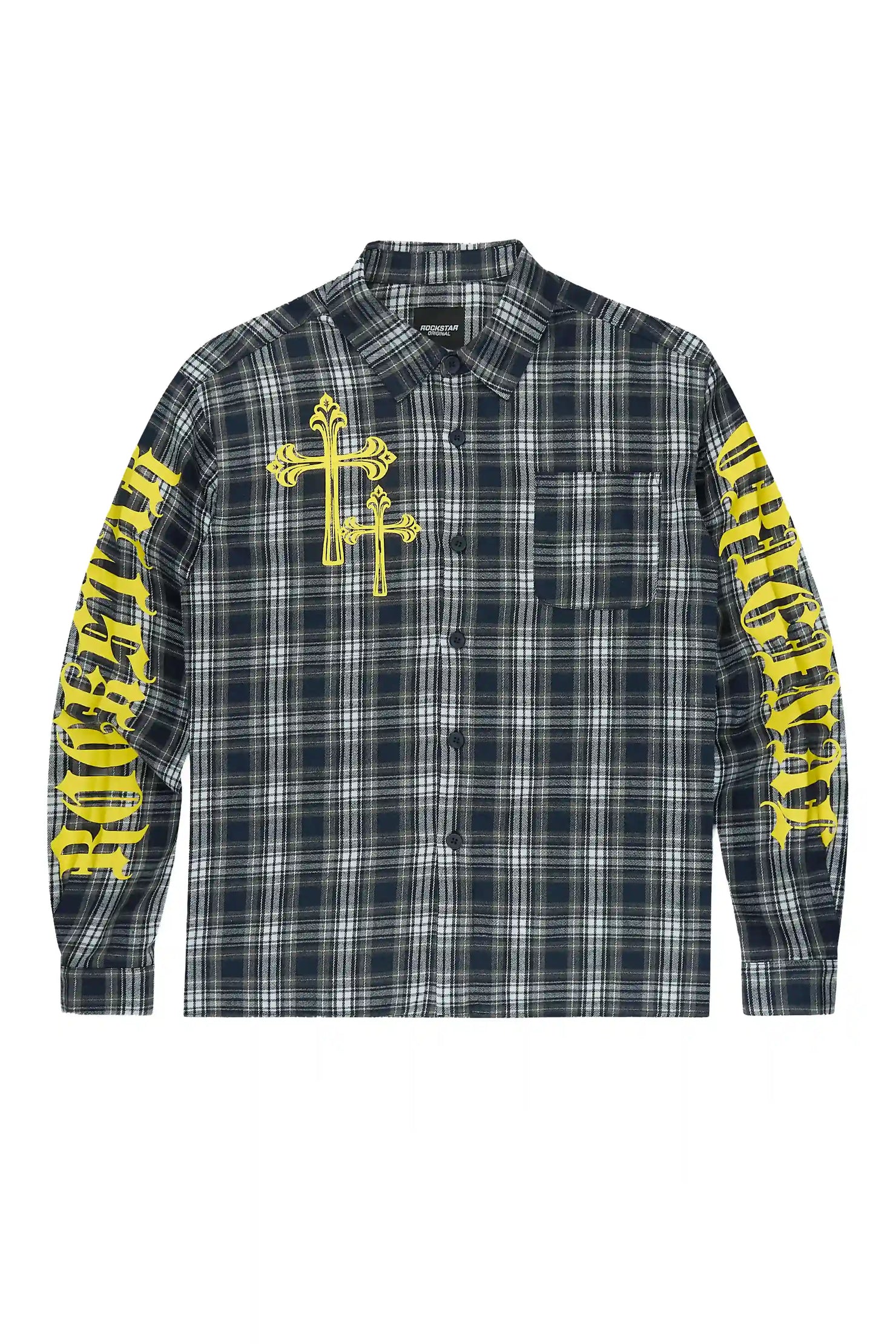 Helder Navy Flannel Long Sleeve Shirt