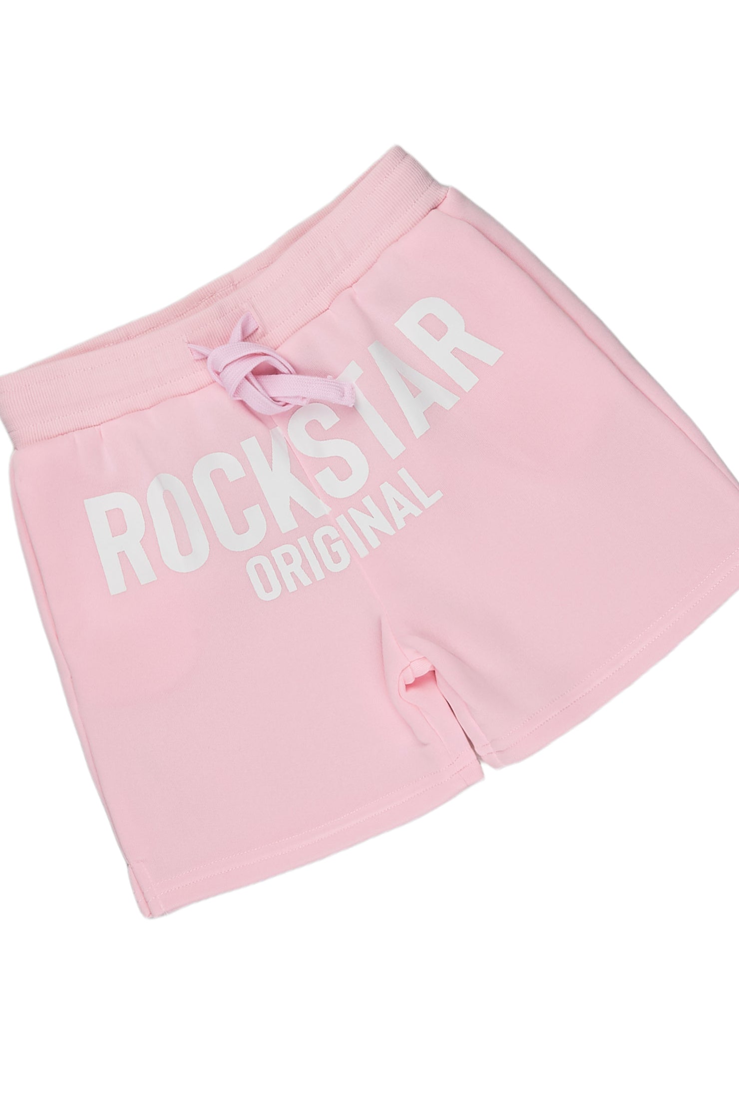 Girls Sabrina White/Light Pink Short Set