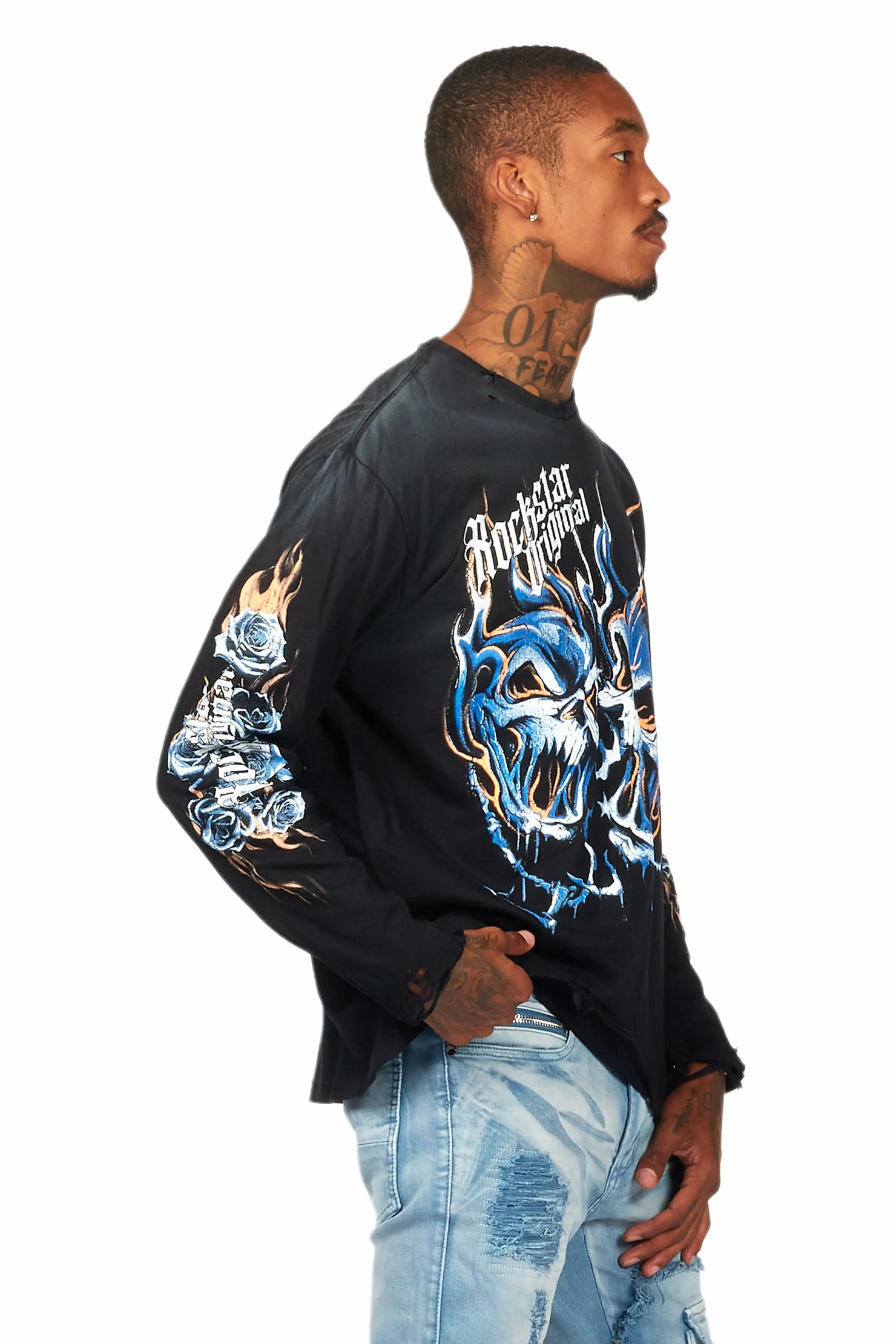 Texastea Black Long Sleeve Graphic T-Shirt