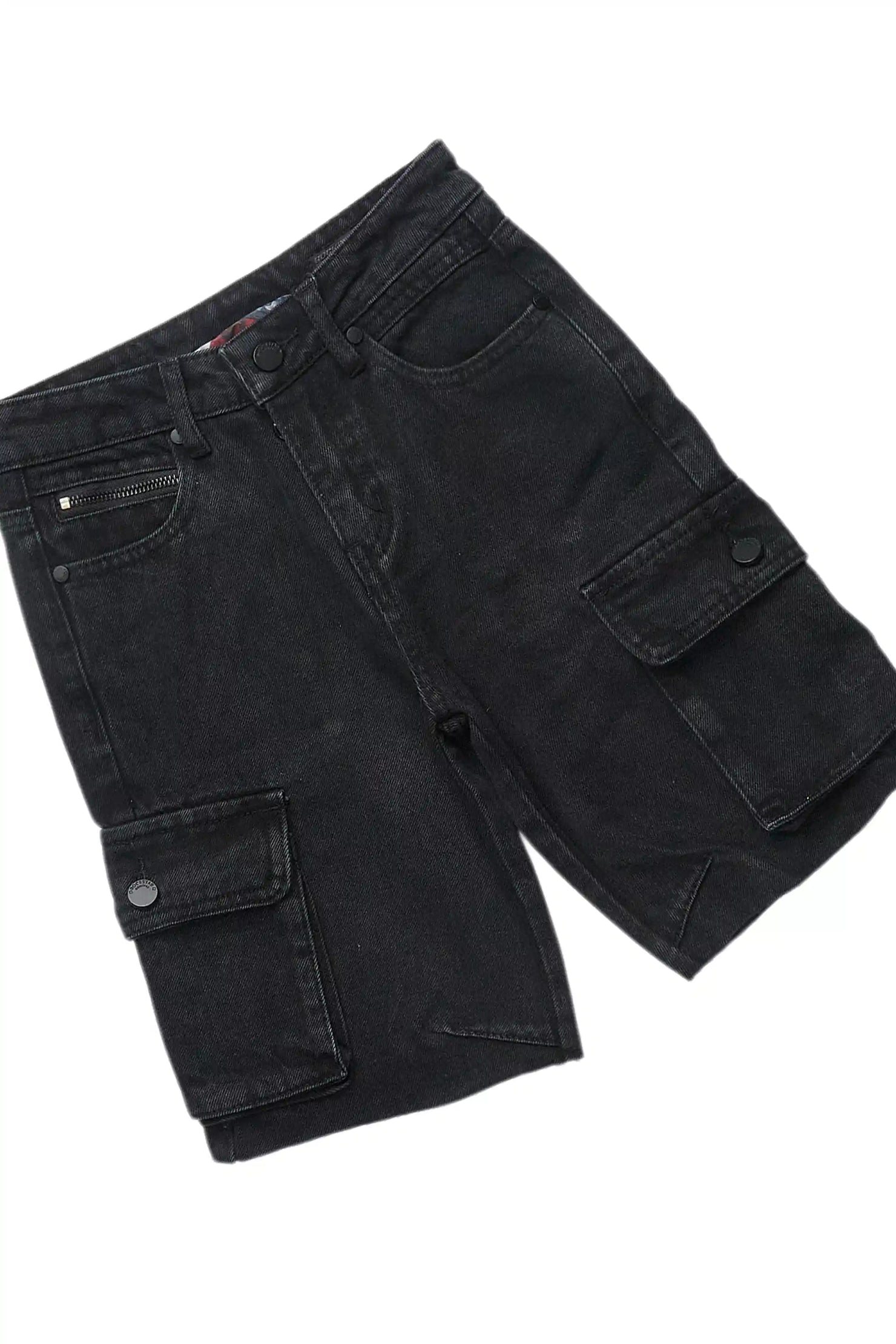 Boys Koen Black T-Shirt/Denim Short Set