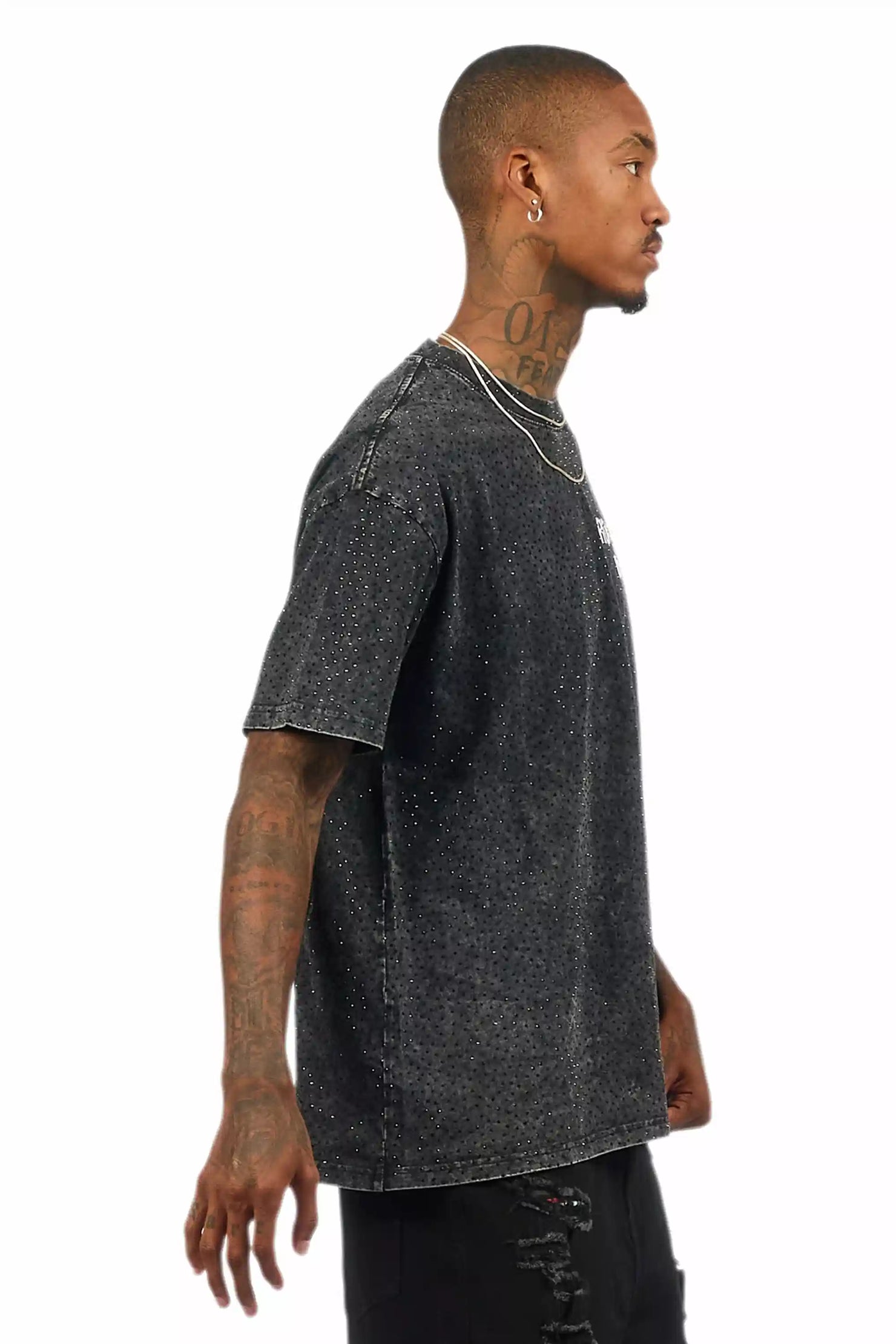 Lake Black Graphic Rhinestone T-Shirt