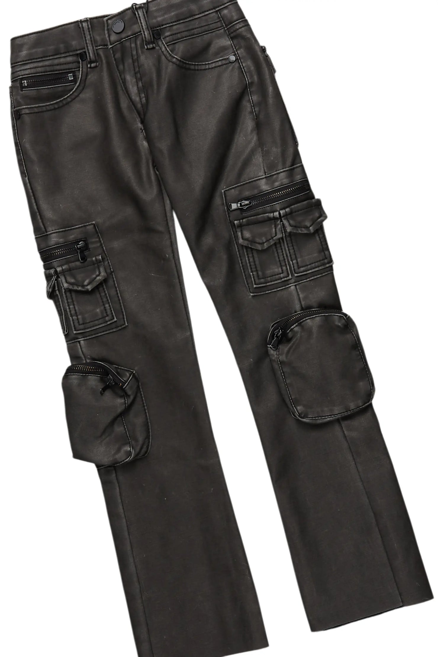 Boys Camber Red Hoodie/Stacked Flare PU Jean Set