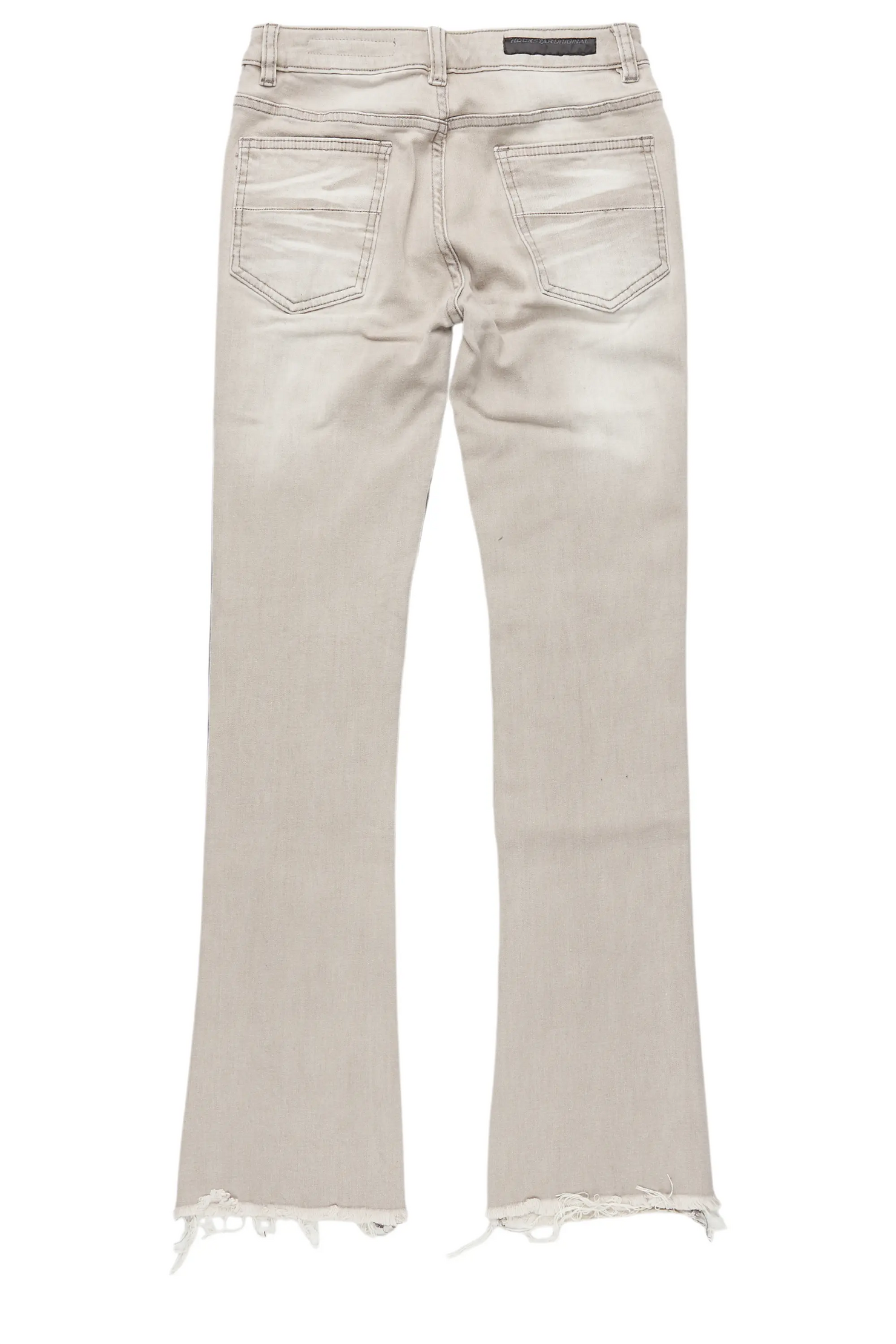 Boys Vadim Grey Patchwork Stacked Flare Jean