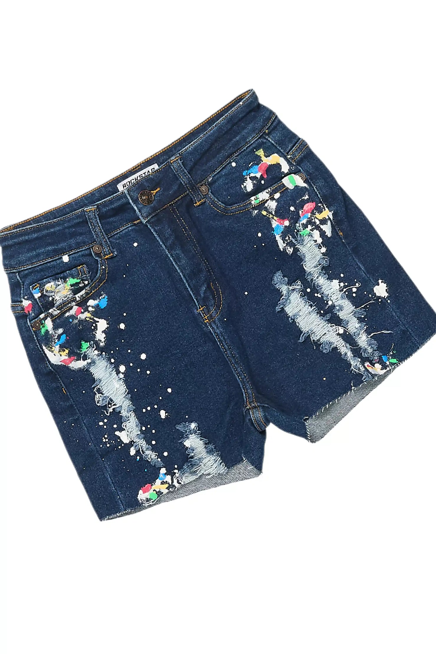 Jarah Pink/Blue Denim Short Set