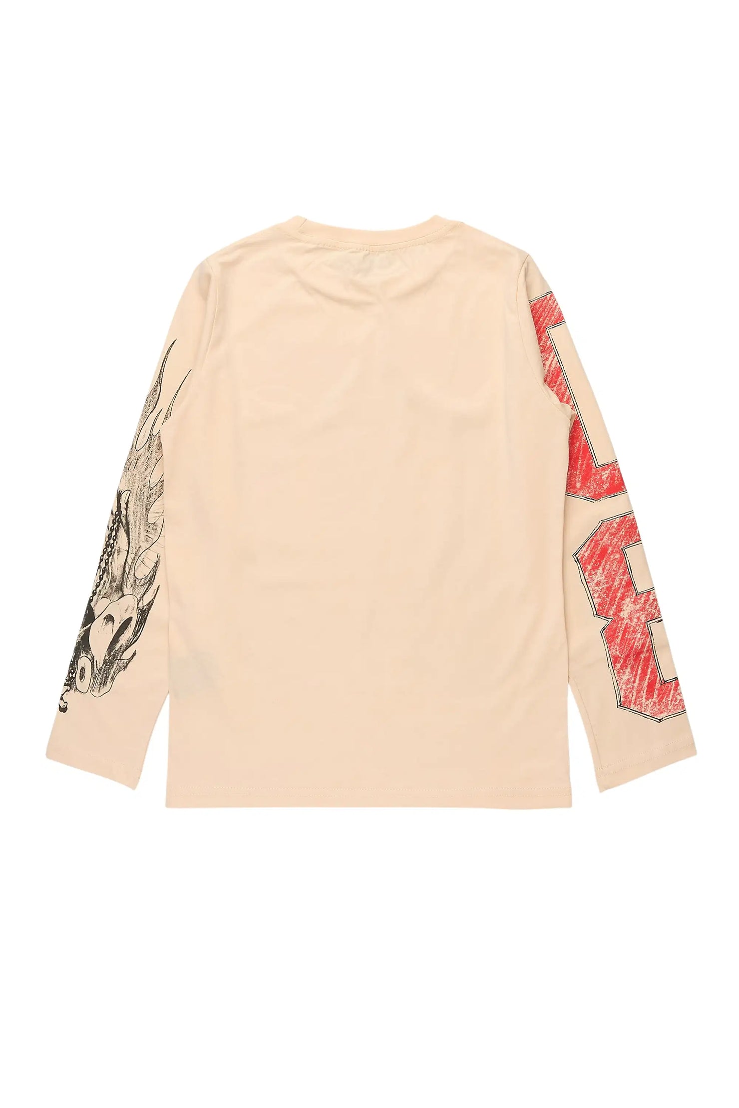 Boys Jesus Crayon Beige Long Sleeve Graphic T-Shirt