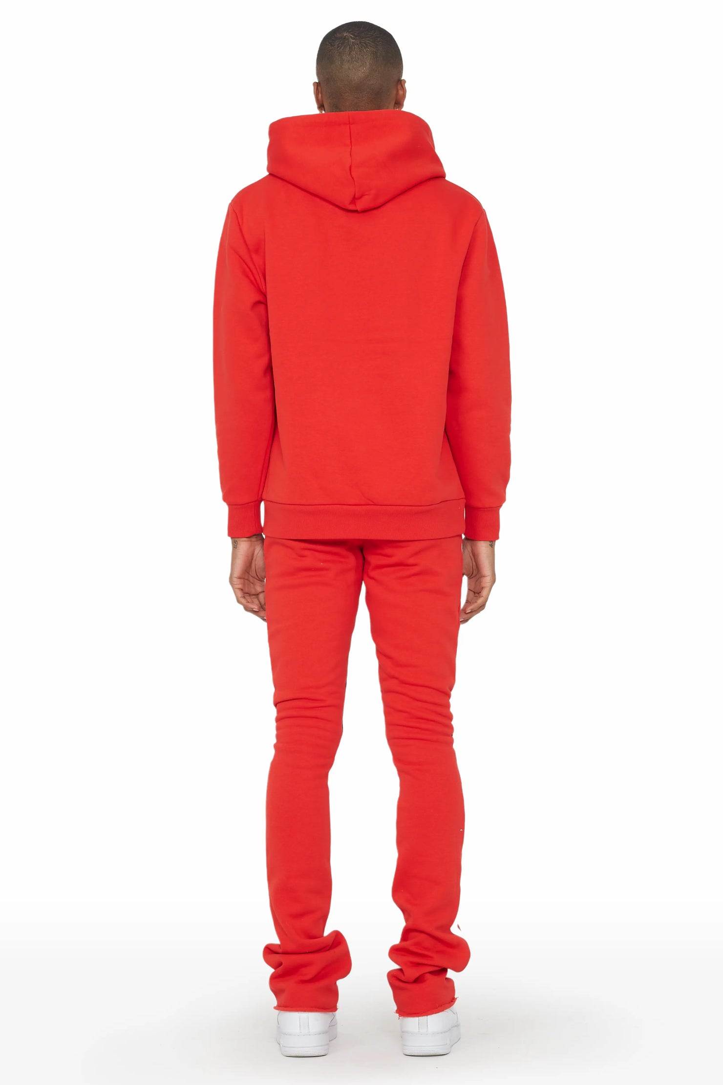 Raffer Red Hoodie/Stacked Flare Pant Set