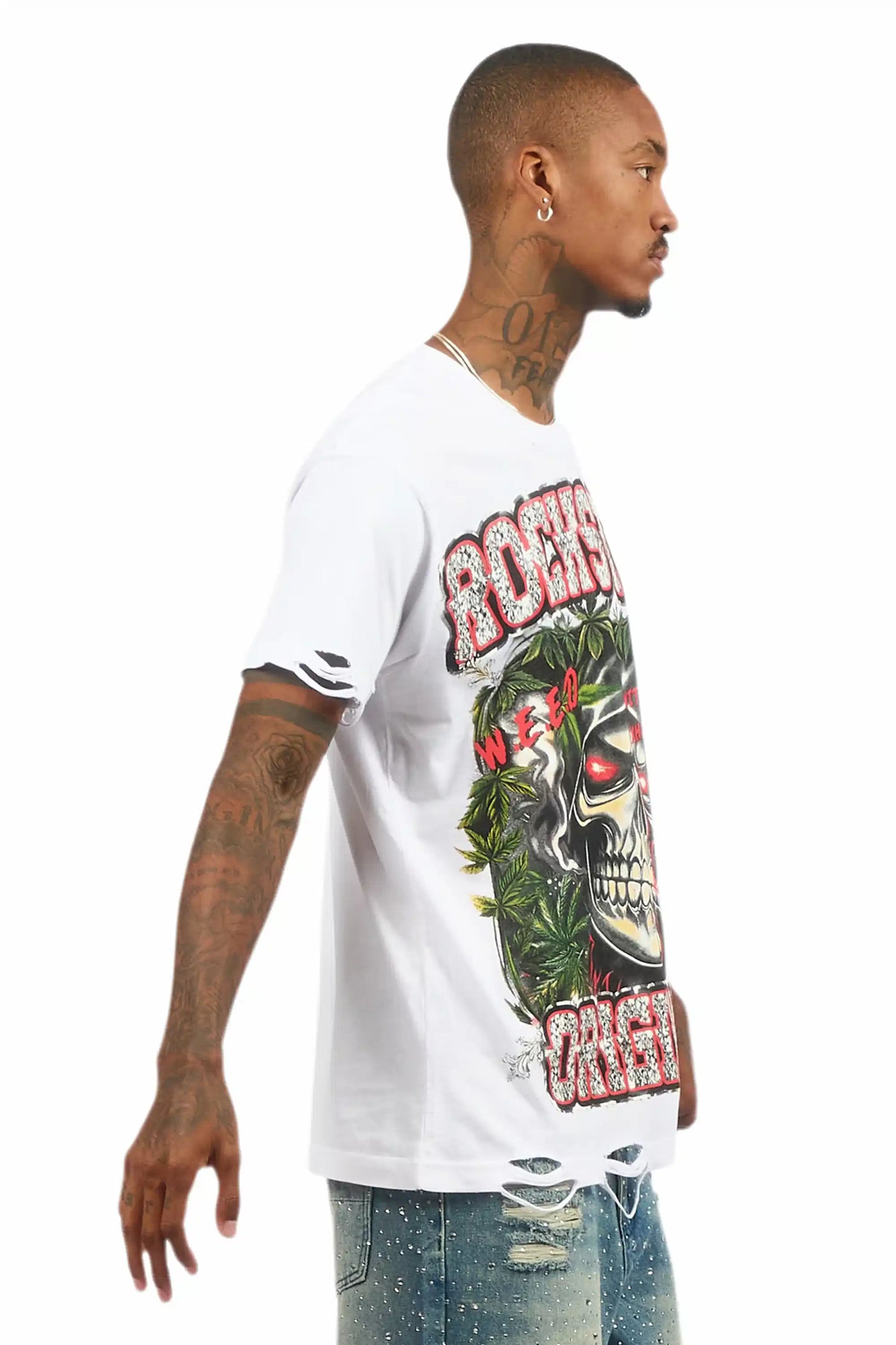 Hyzon White Oversized Graphic T-Shirt