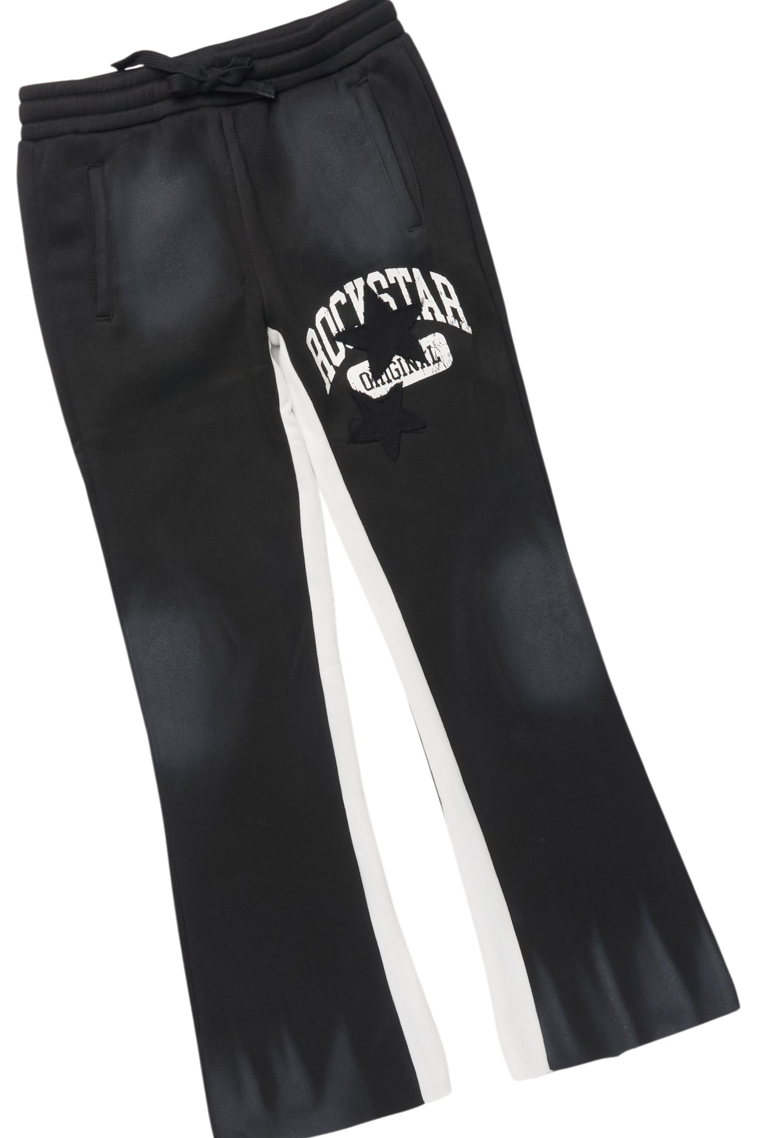 Girls Danika Black Fleece Stacked Track Set