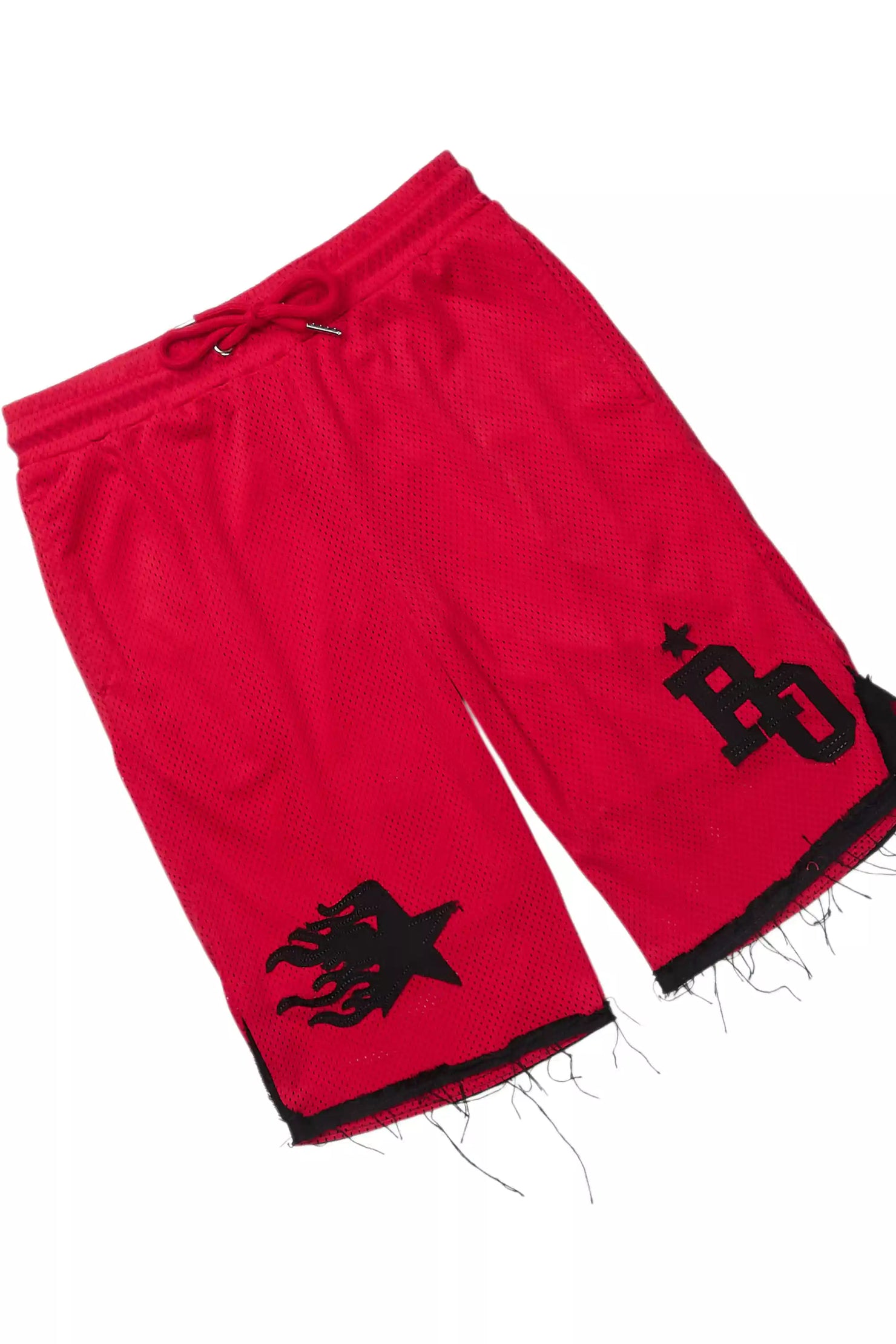 Boys Luton Red/Black T-Shirt/Mesh Short Set