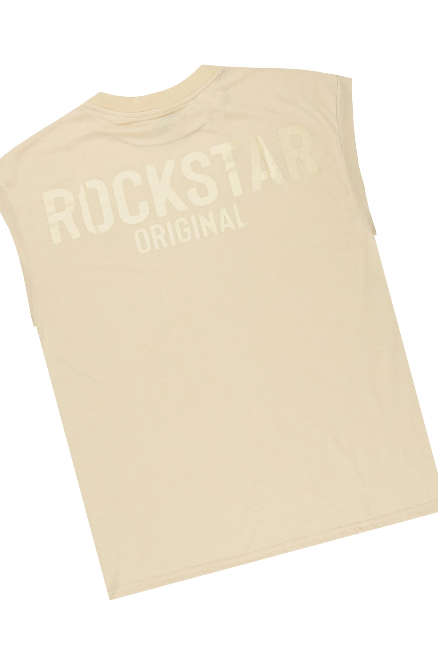 Sana Beige/Beige Cut Sleeve T-Shirt Short Set