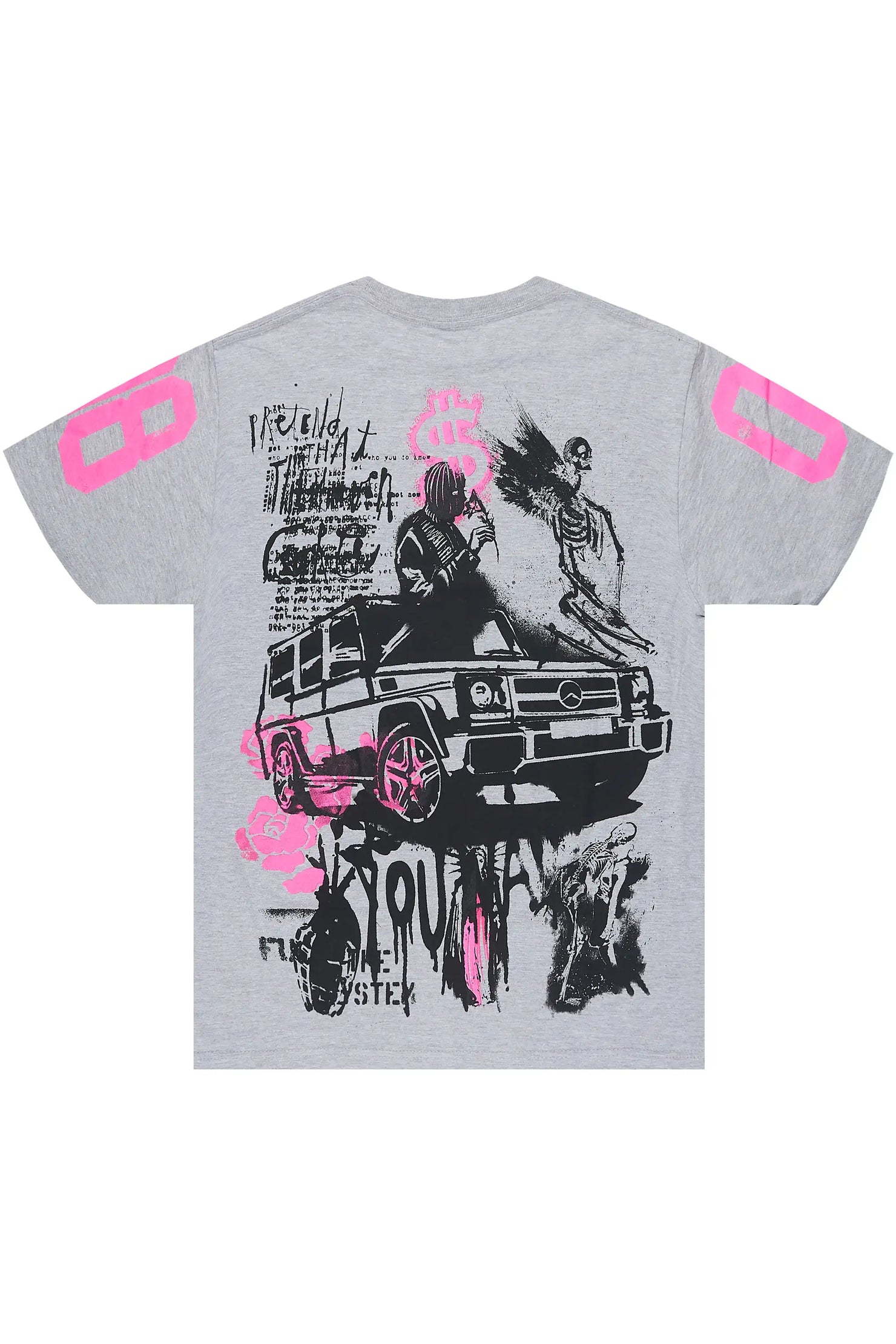Kammile 3.0 Grey/Pink Oversized T-Shirt