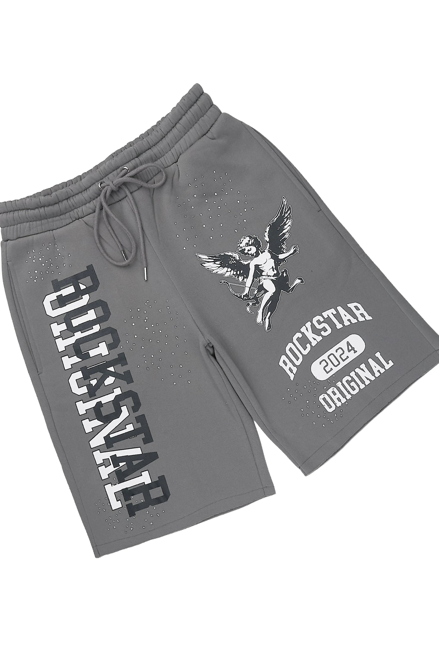 Gutta Grey Rhinestone T-Shirt/Short Set