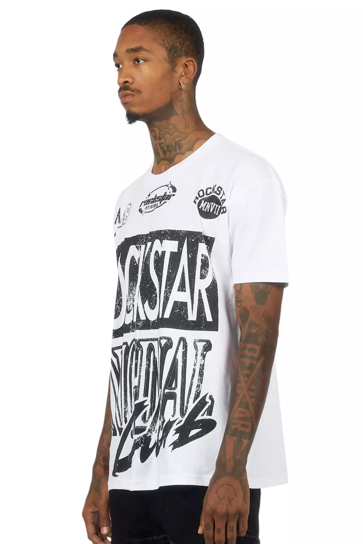 Rylok White/Black Oversized Graphic T-Shirt