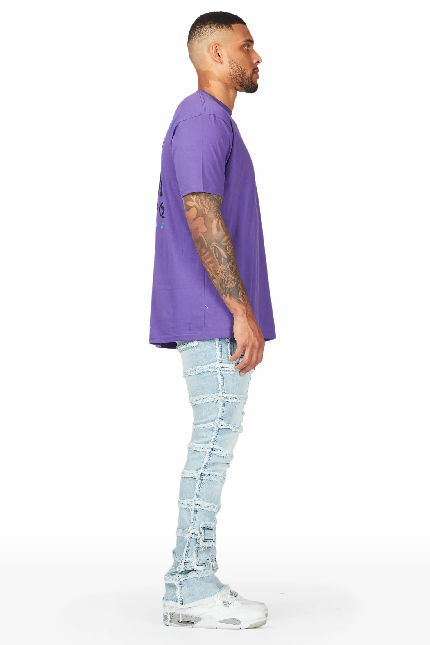 Josie Blue Stacked Flare Jean