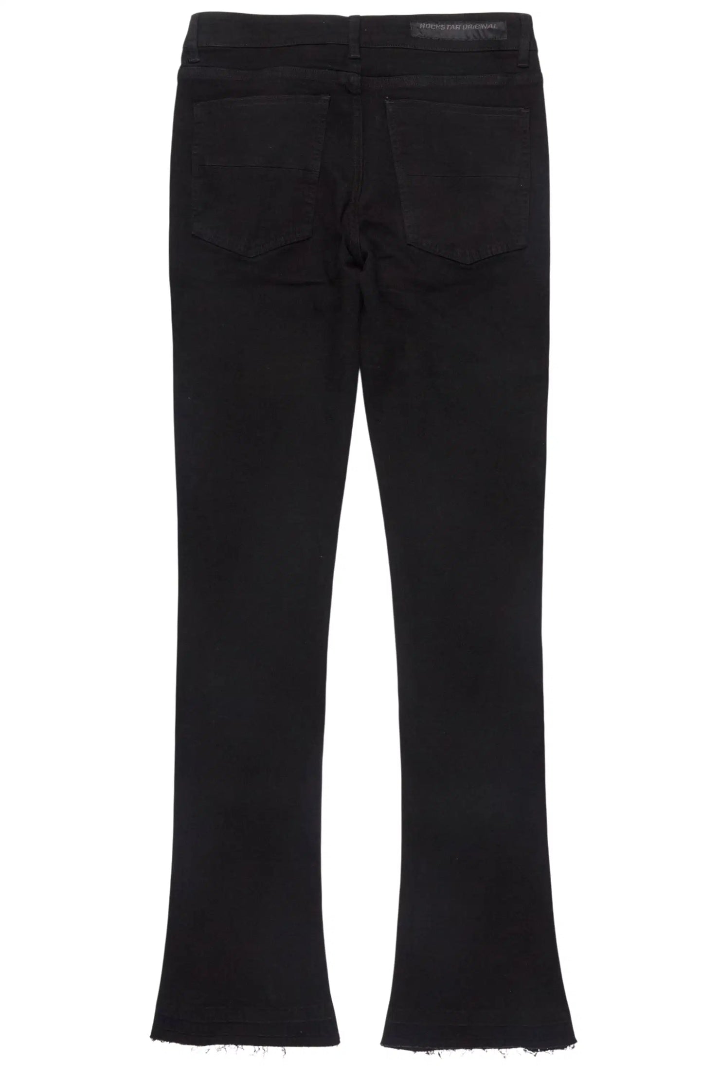 Kairo Jet Black Pearl Stacked Flare Jean