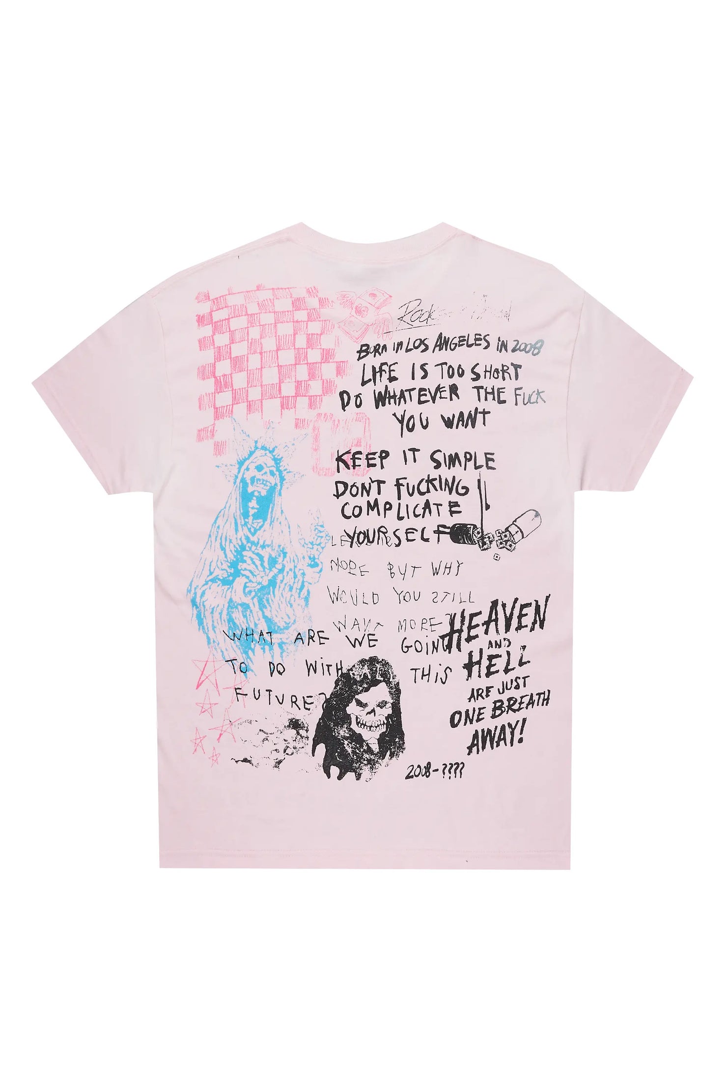 Gabin Pink Graphic Oversized T-Shirt