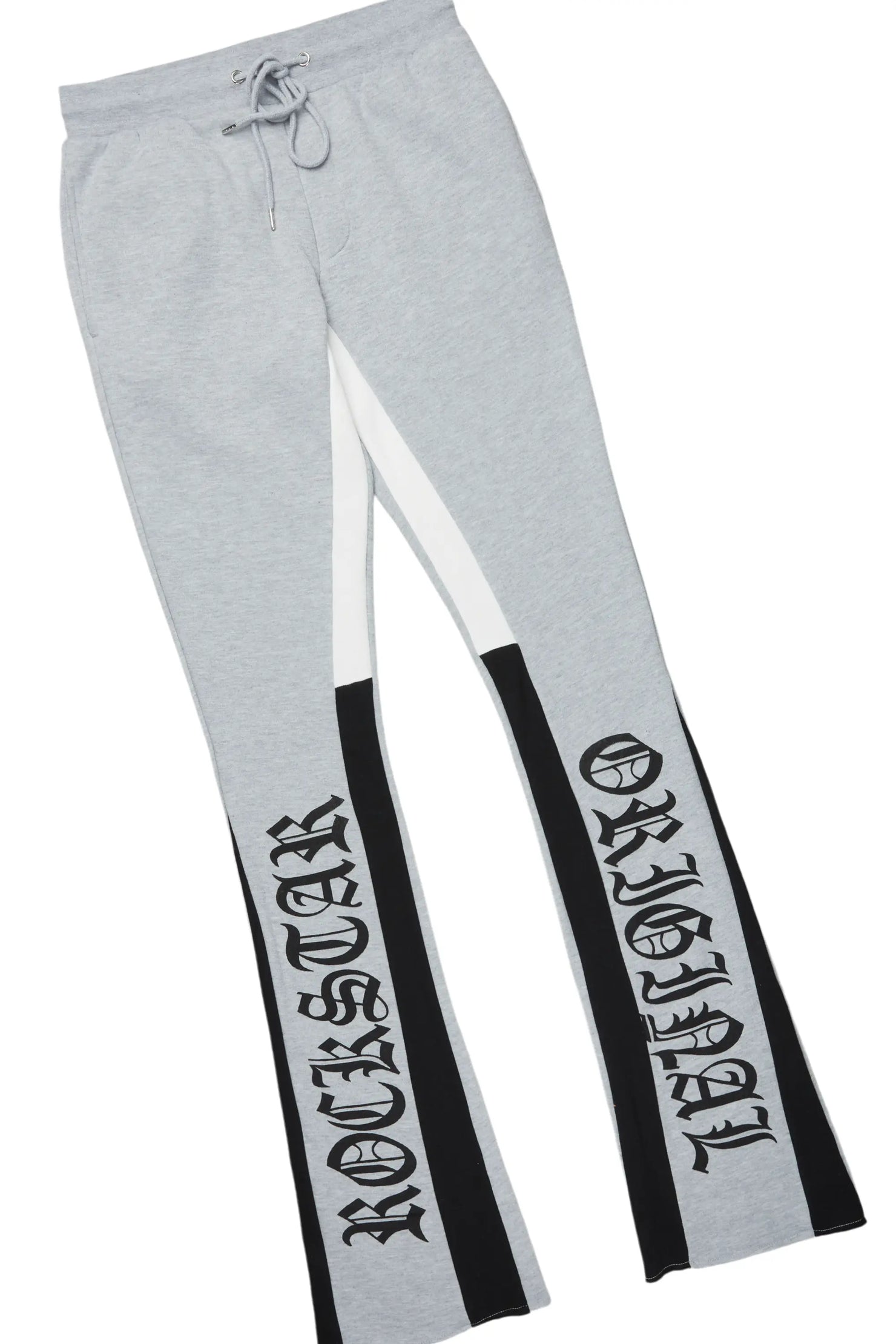 Alonzo Heather Grey Stacked Flare Hoodie Track Set