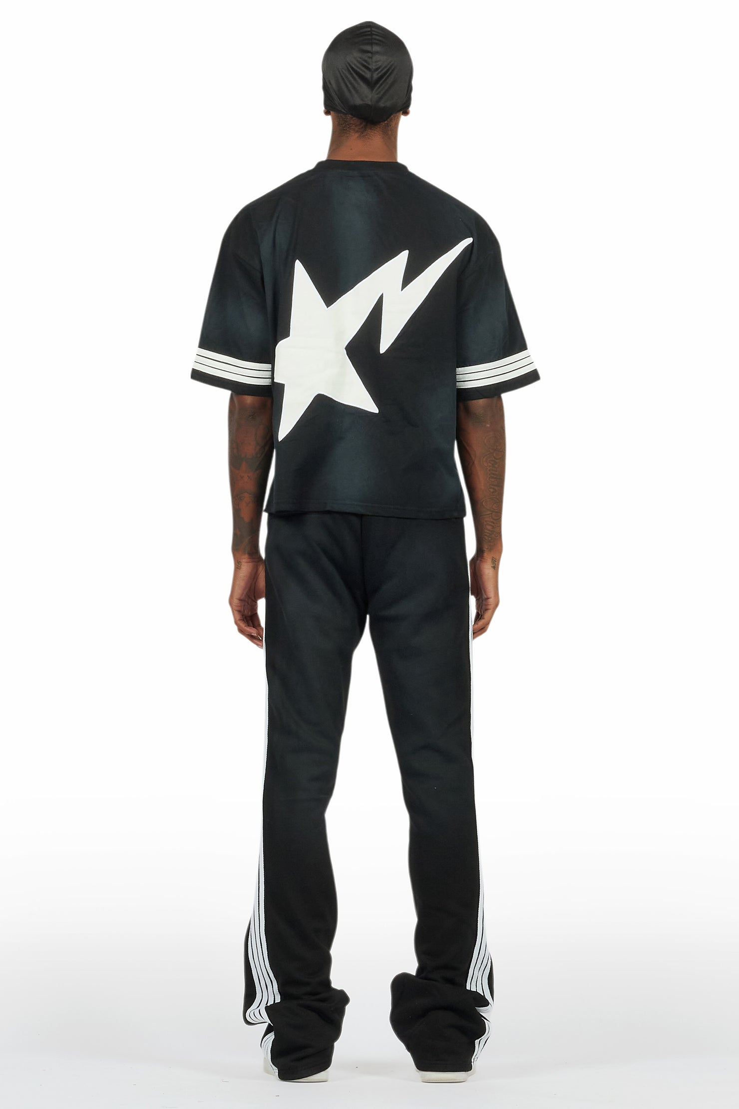 Gerrit Black T-Shirt/Stacked Flare Track Set