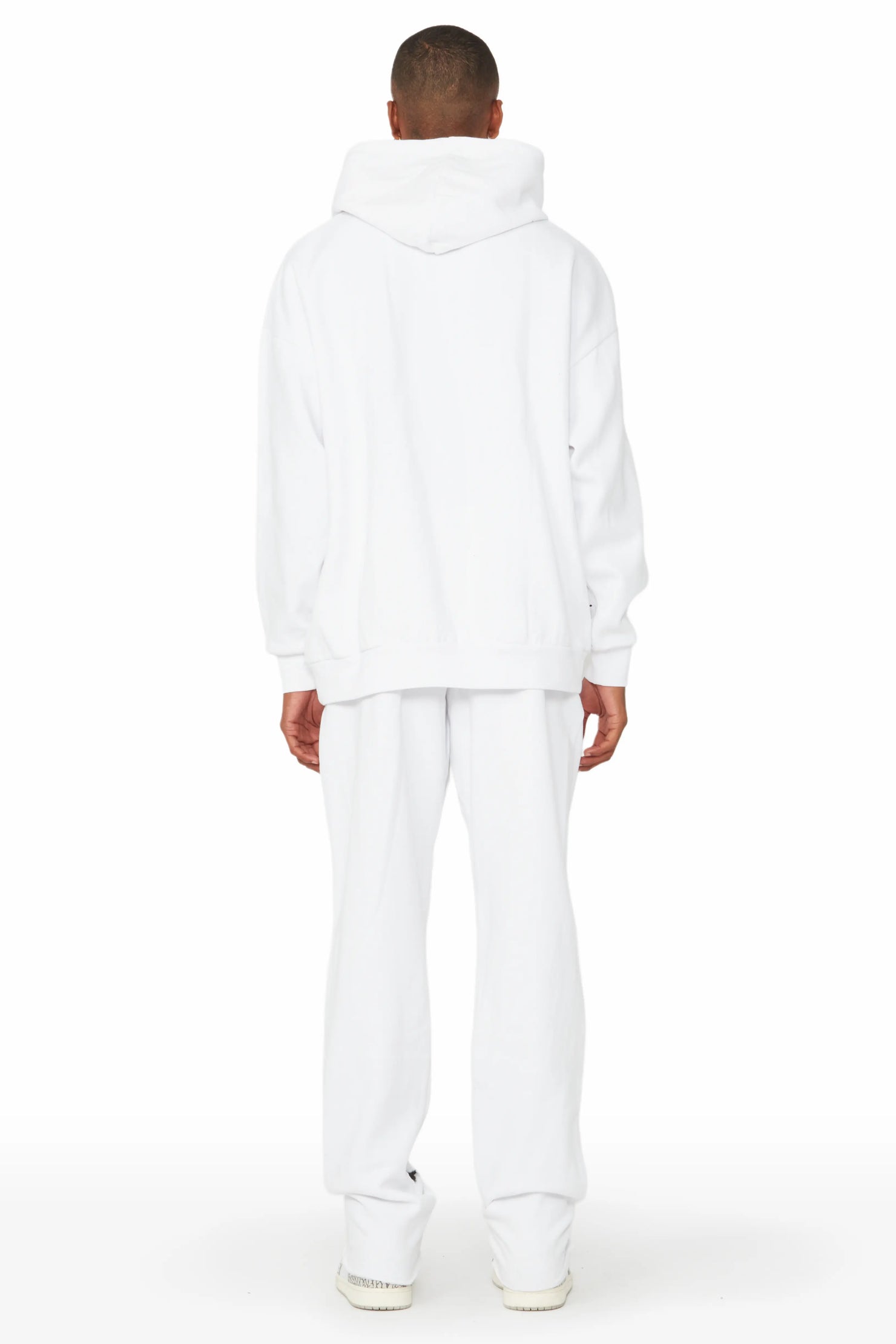 Raffer White Hoodie/Stacked Flare Track Set