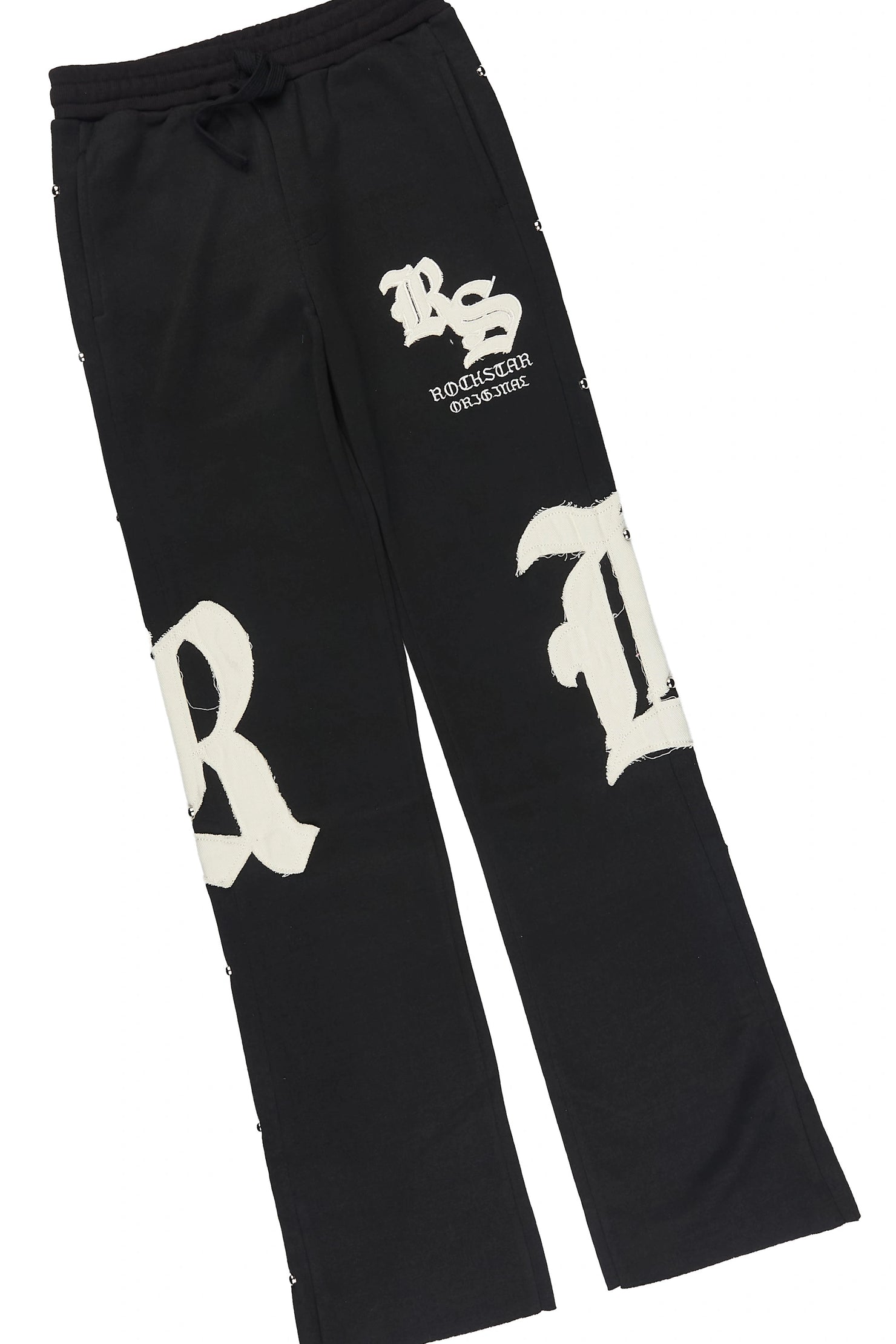 Boys Shire Black/White Zip Up Hoodie Stacked Track Set