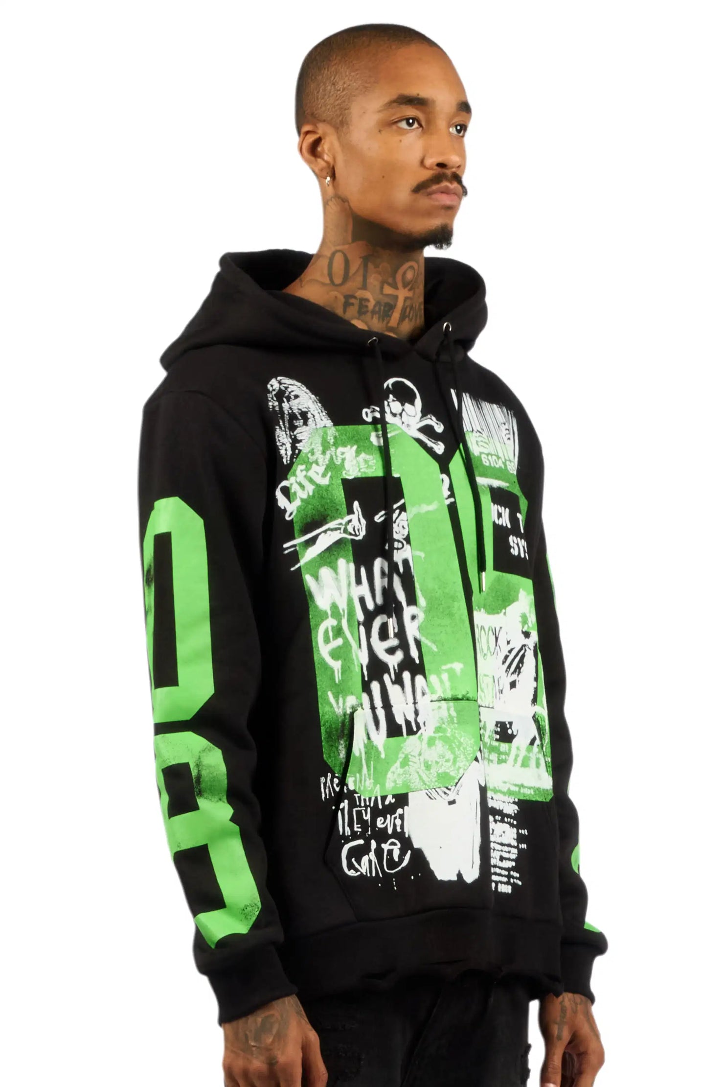 Grill Black/Green Graphic Relaxed Hoodie
