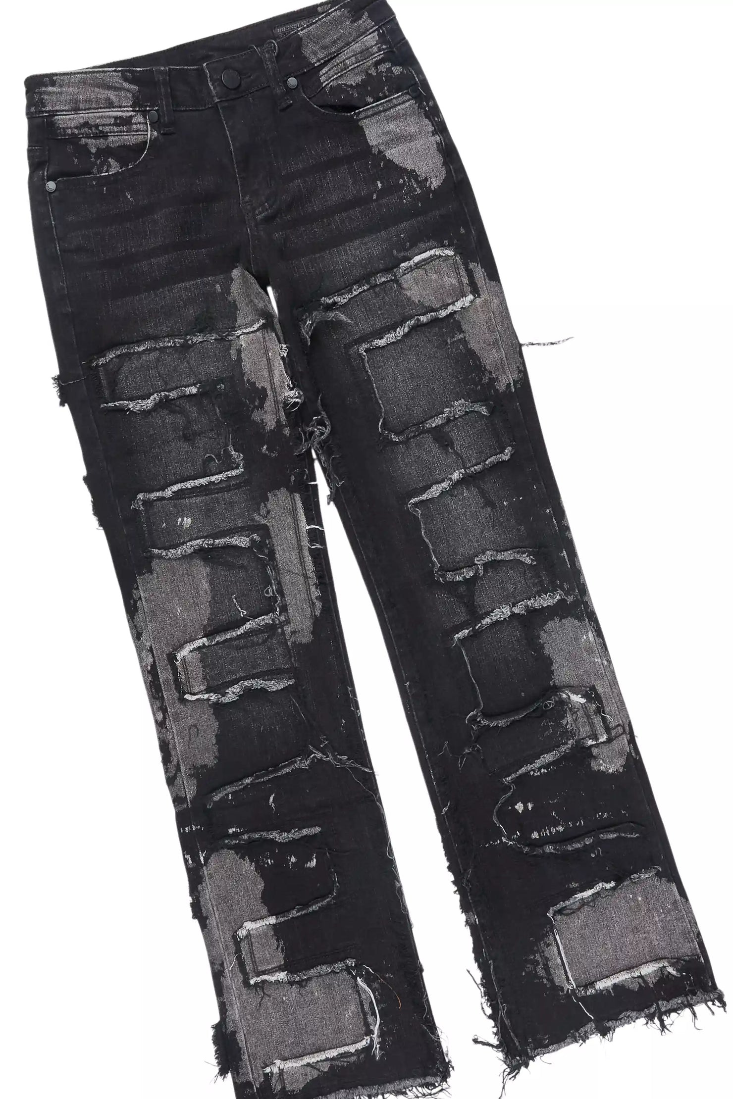 Boys M4 Video Games Black Hoodie Stacked Jean Set