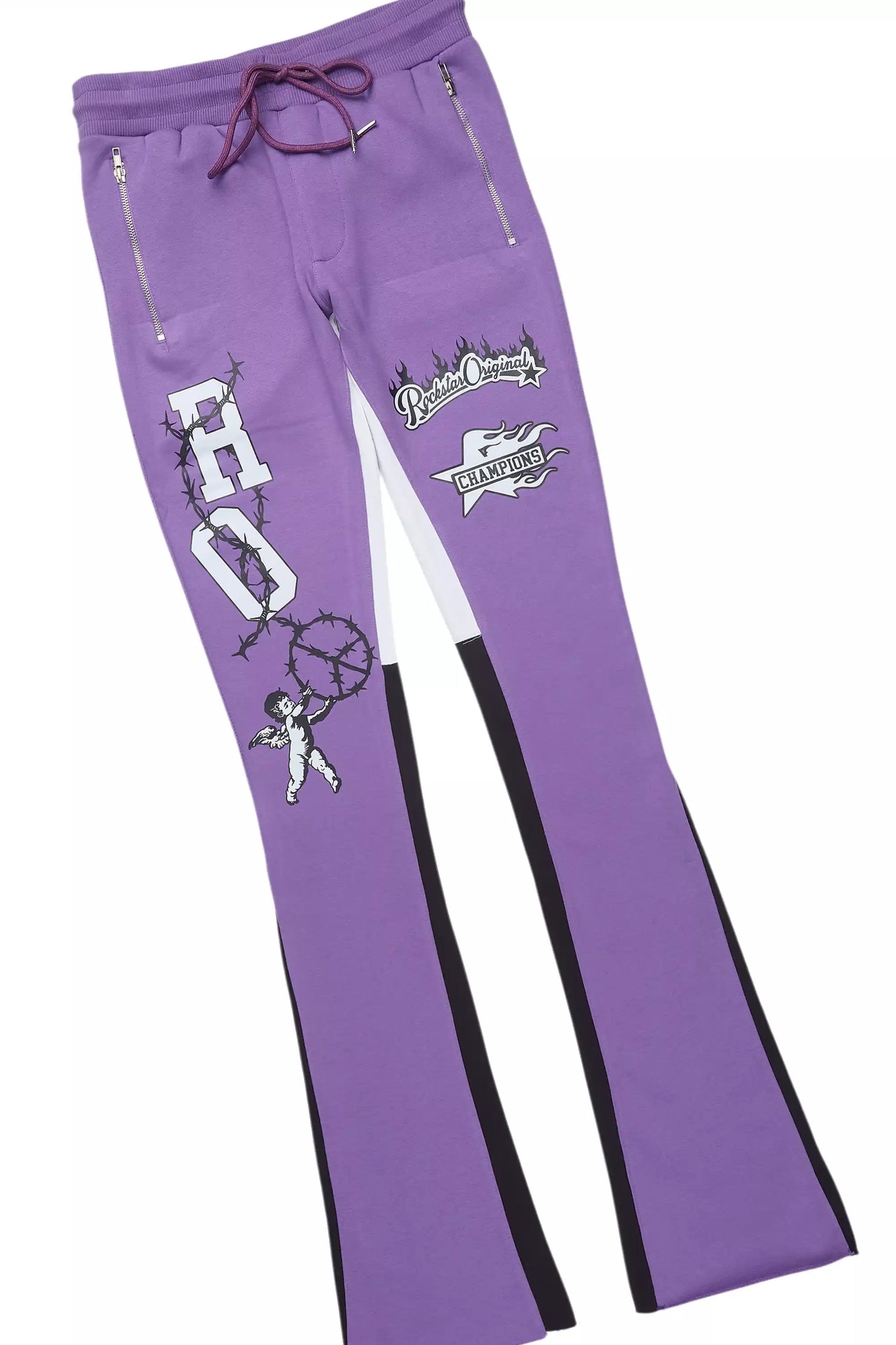 Rune Purple/White T-Shirt/Stacked Flare Track Set