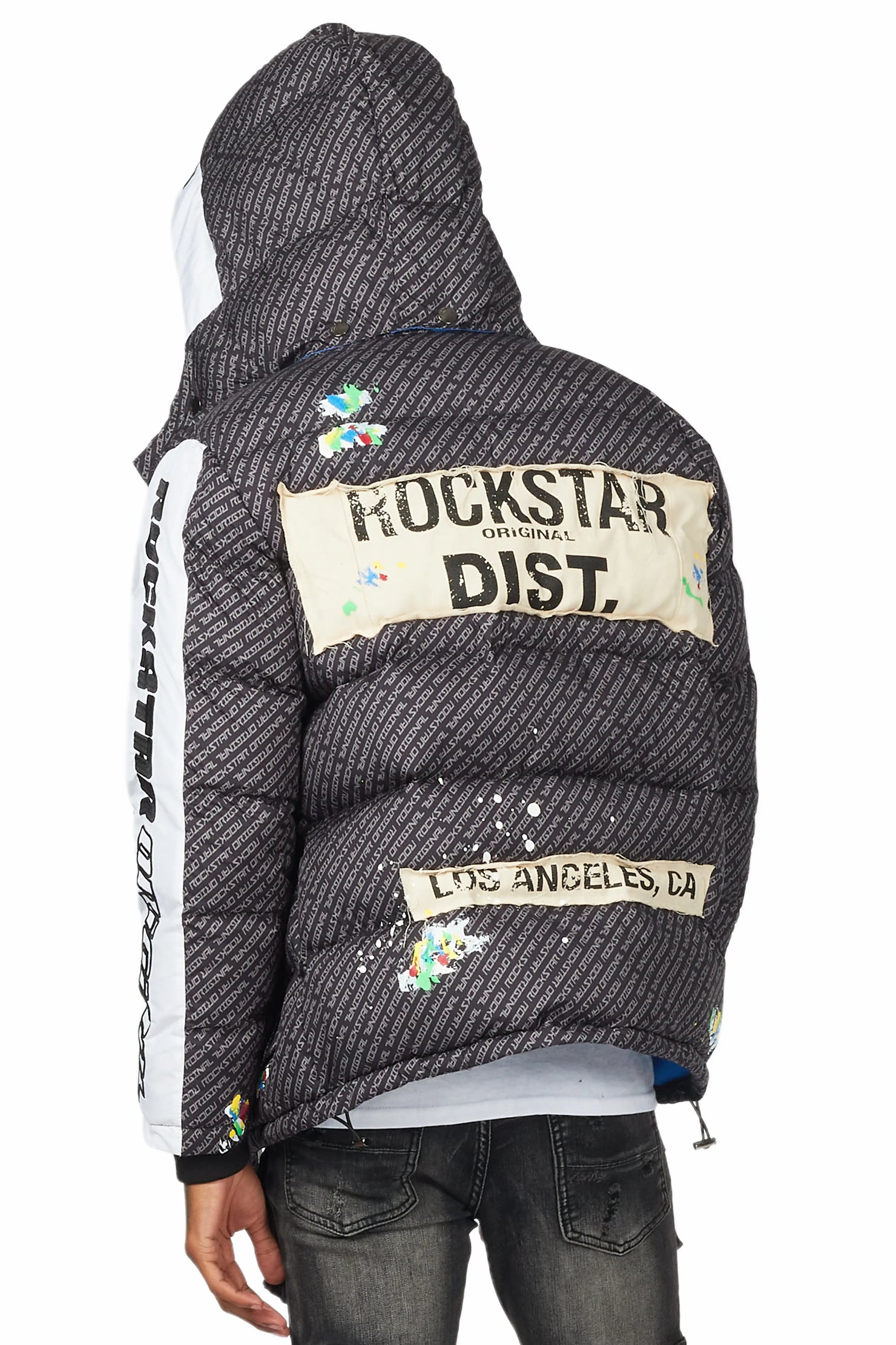 Connor Black Patchwork Puffer