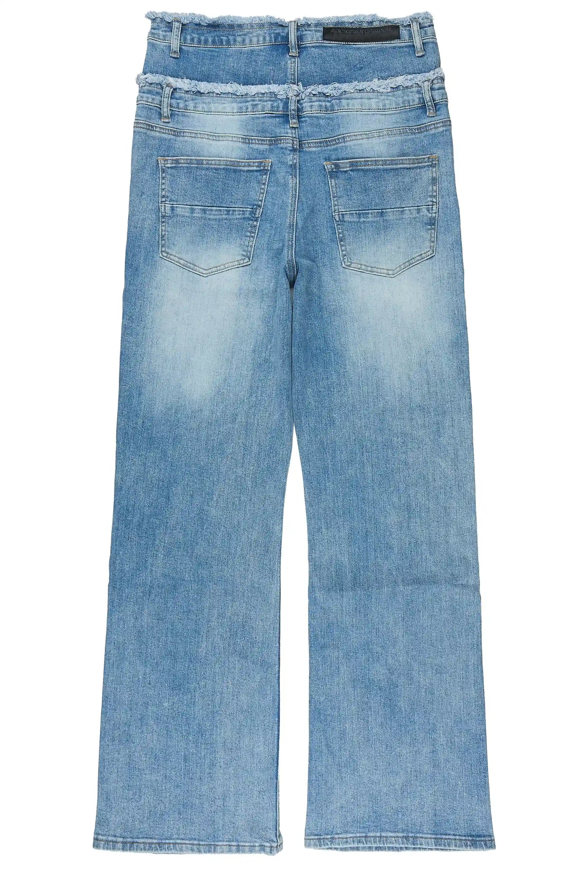Silo Blue Double Waisted Baggy Fit Jean