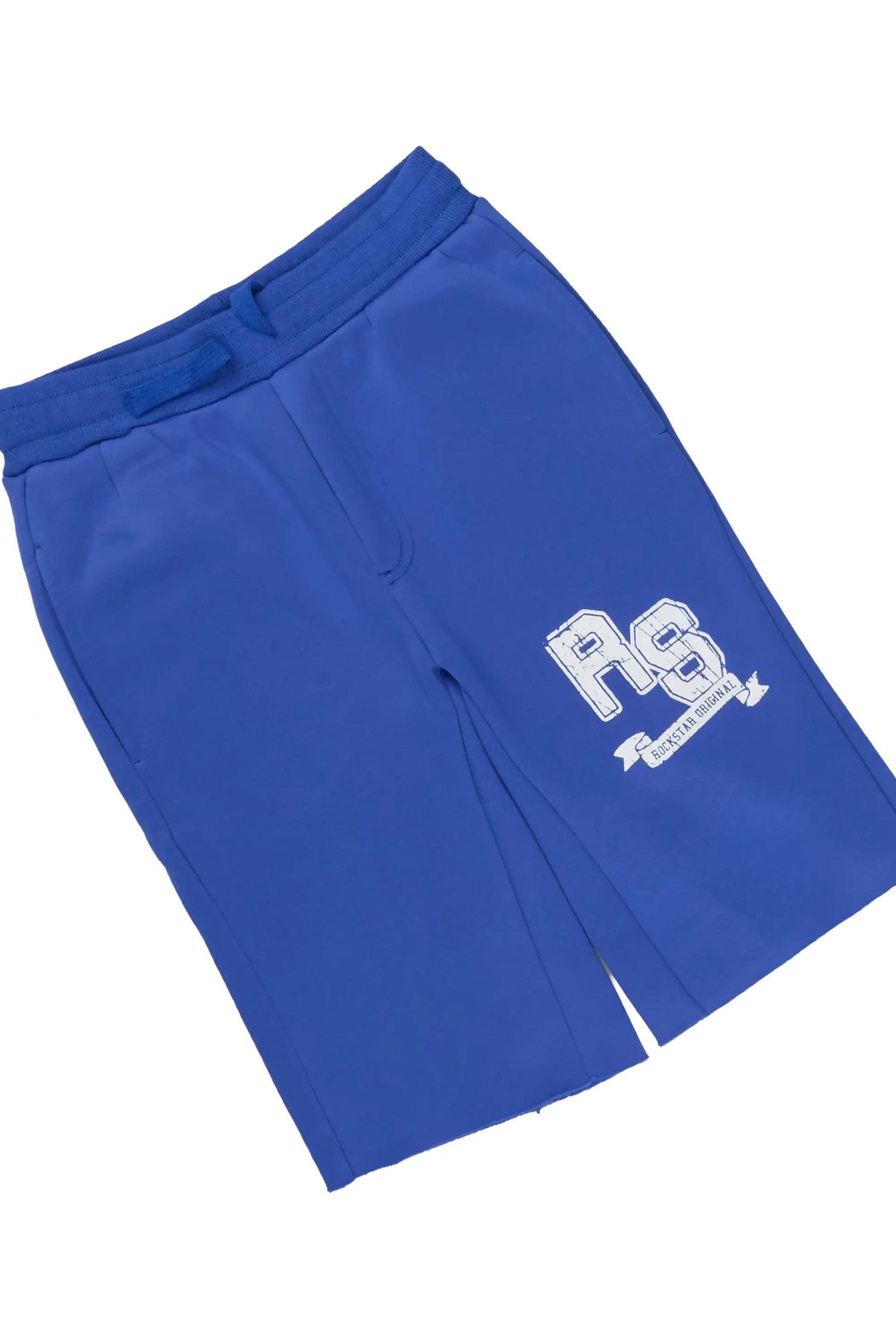 Boys Alik Royal Blue Cut Off Hoodie Short Set