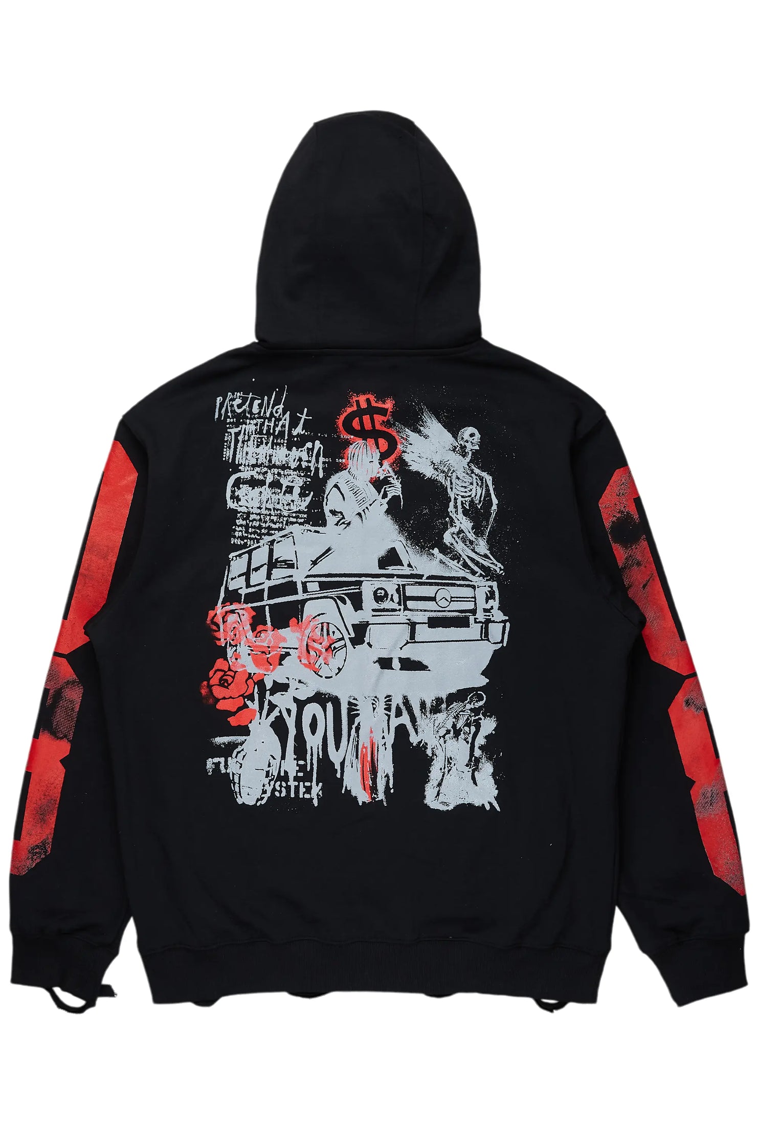 Grill Black Distressed Graphic Hoodie