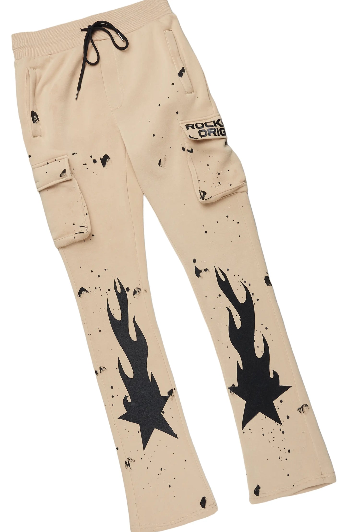 Mallor Beige/Black T-Shirt/Cargo Stacked Track Set