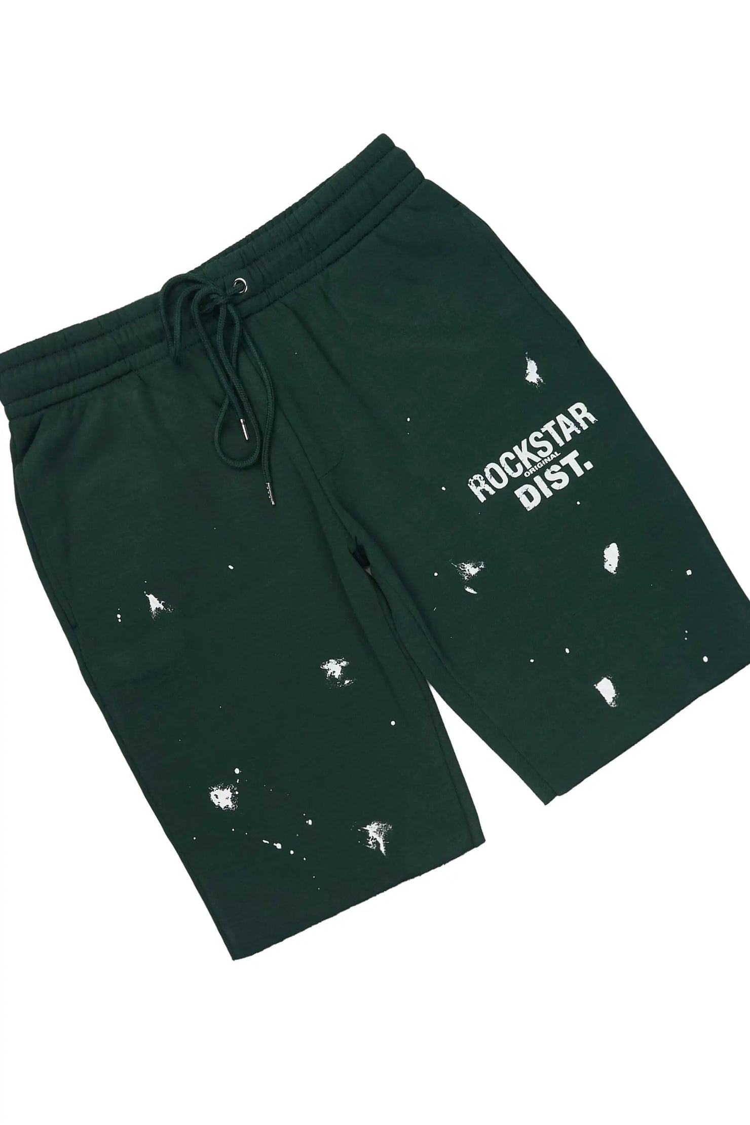Raffer Forest Green Cut Sleeve Hoodie Short Set