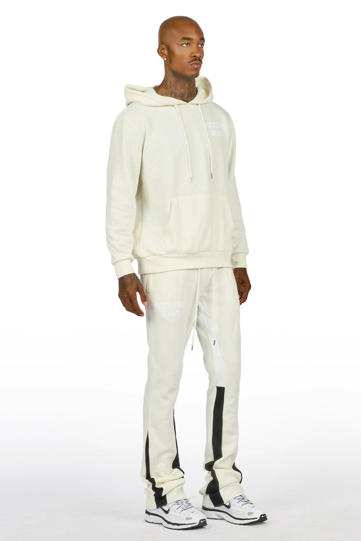 Riak Bone Hoodie/Stacked Flare Pant Set