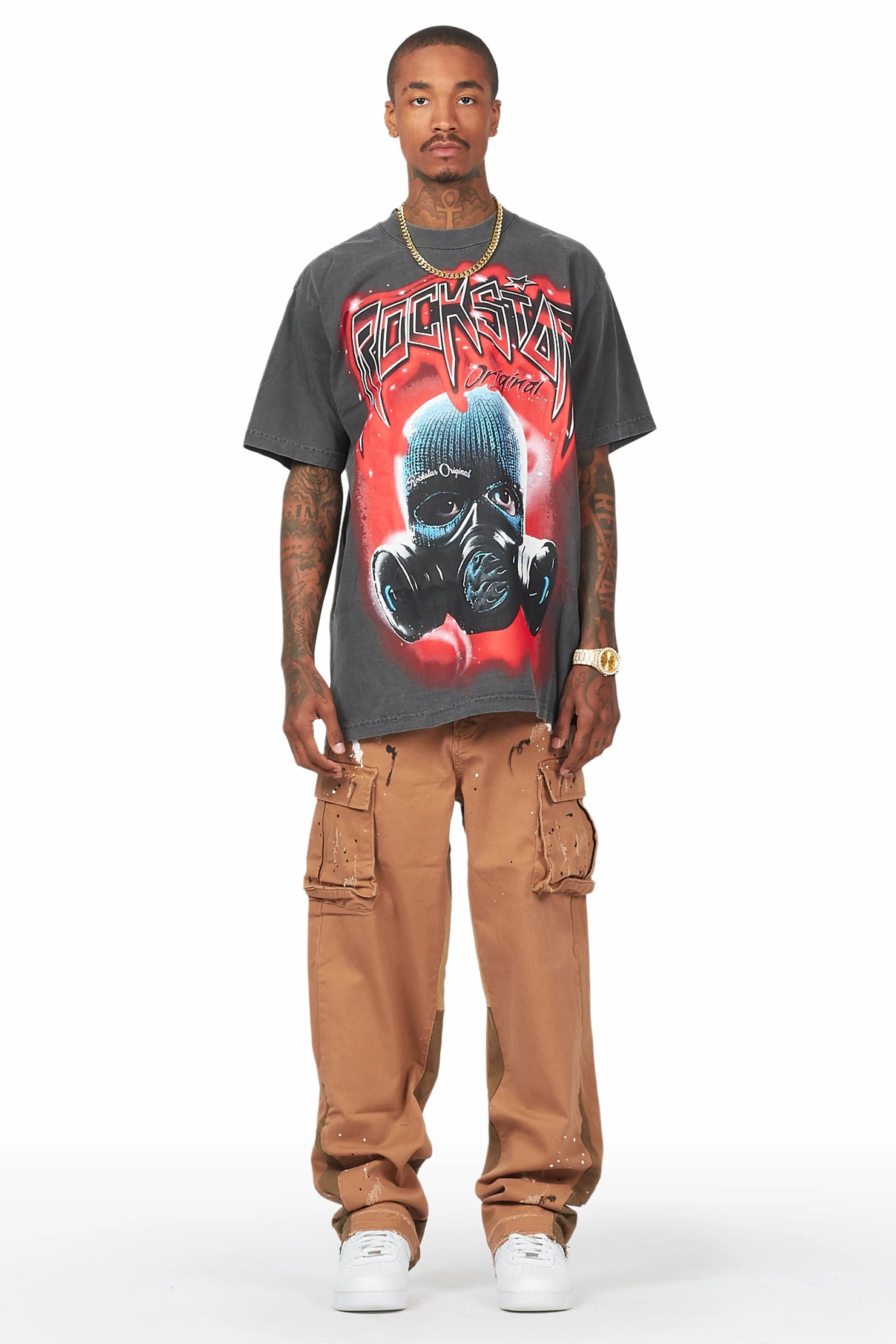 Dubaku Beige Baggy Fit Jean