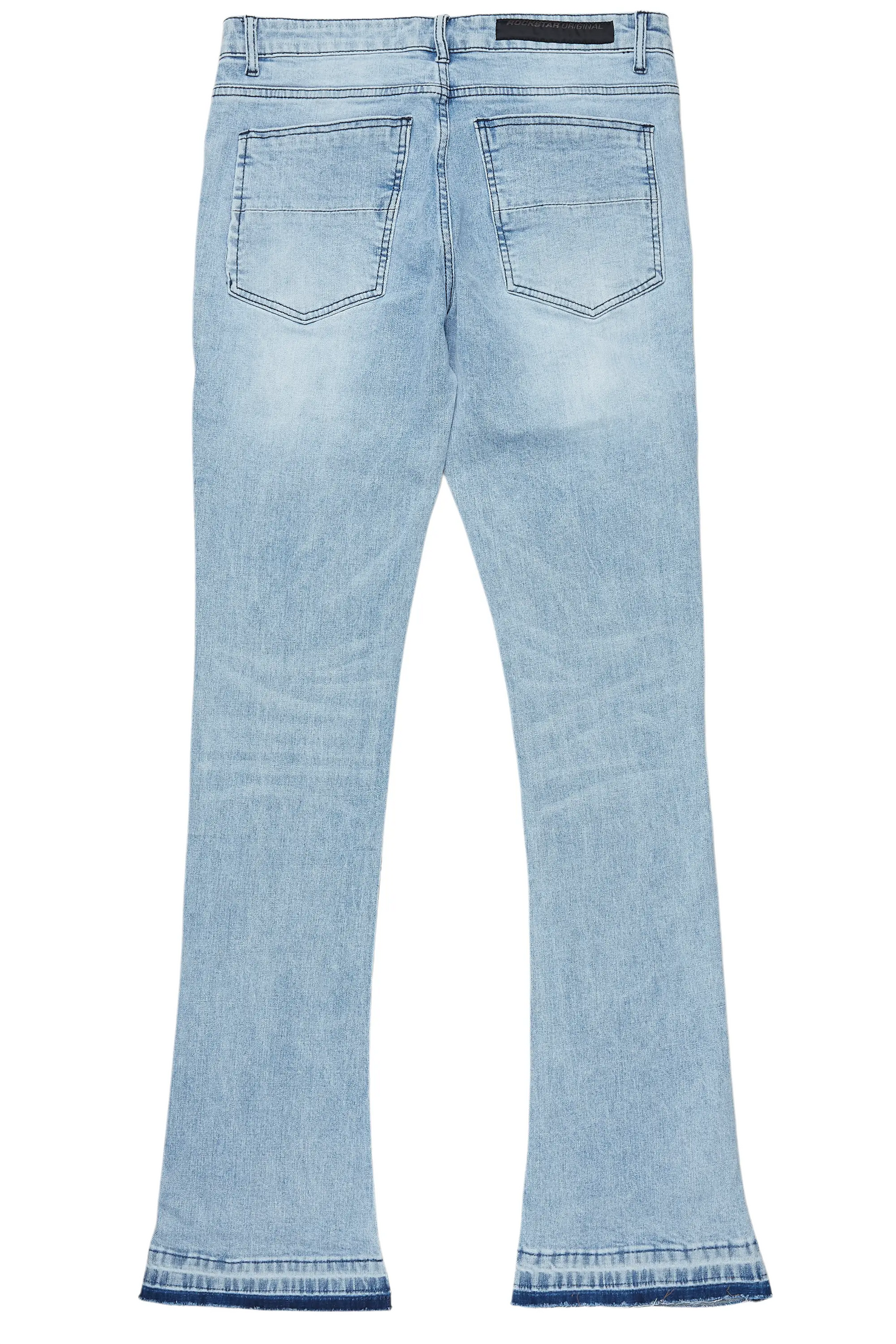 Destry Blue Patchwork Stacked Flare Jean
