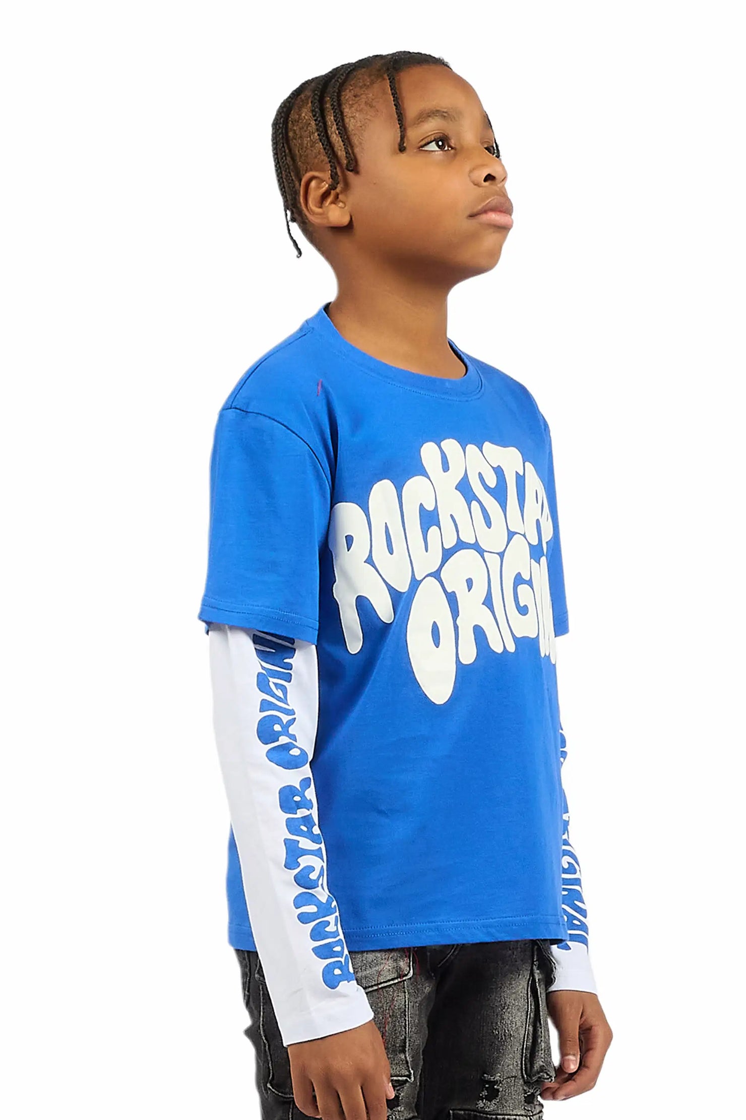 Boys Monit Royal/White Double Layer Graphic T-Shirt