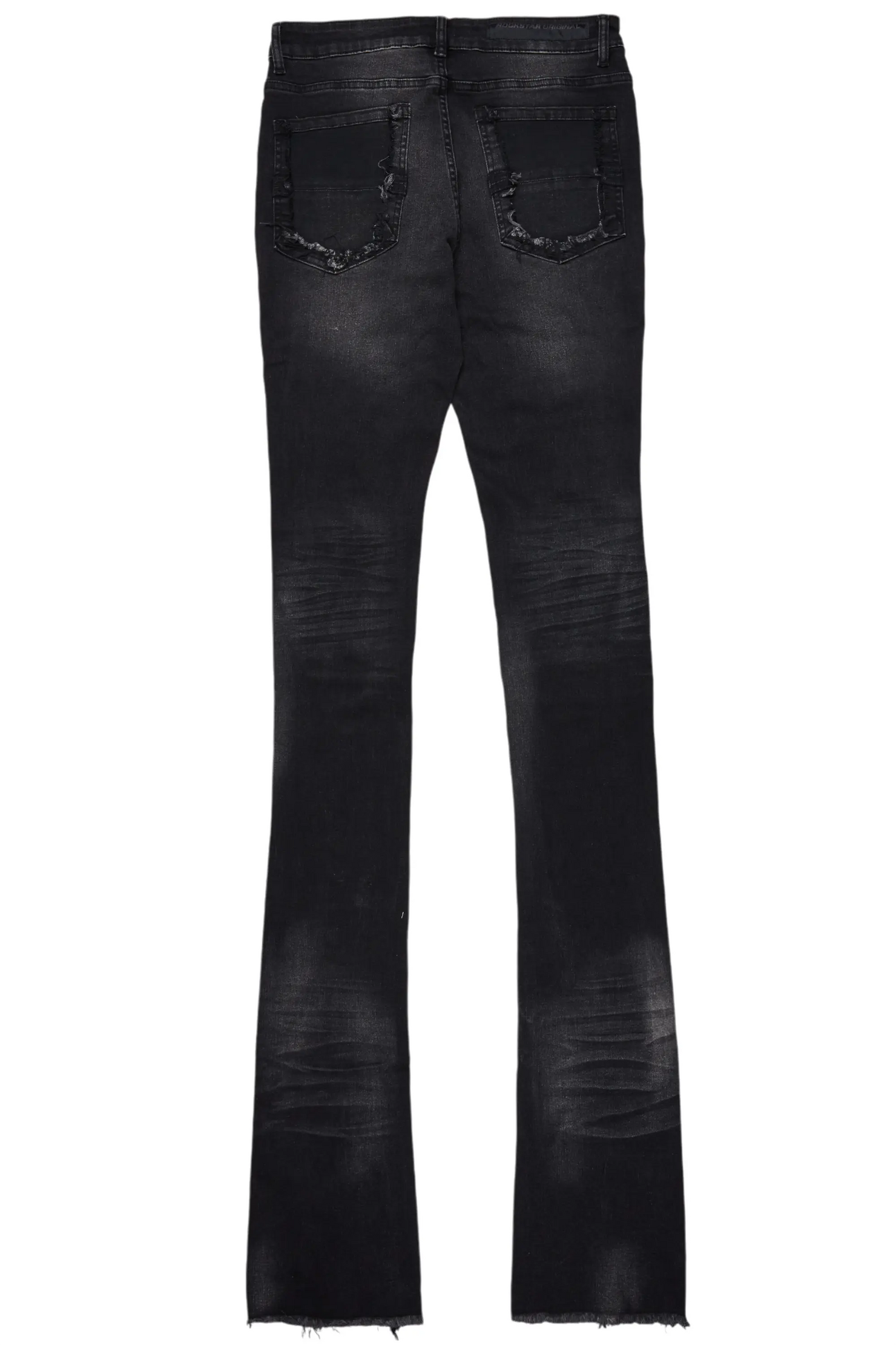 Pooja Jet Black Super Stacked Flare Jean