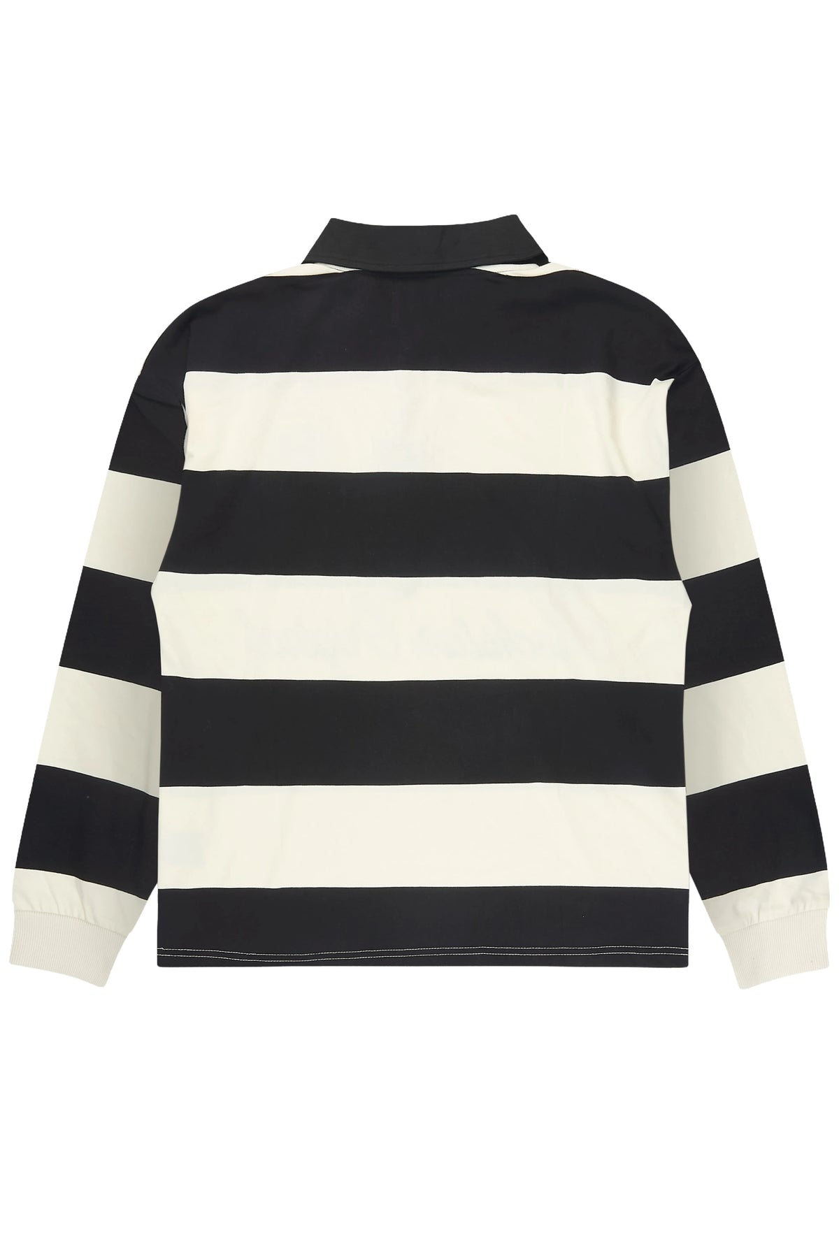 Flynn White/Black Long Sleeve Polo Shirt